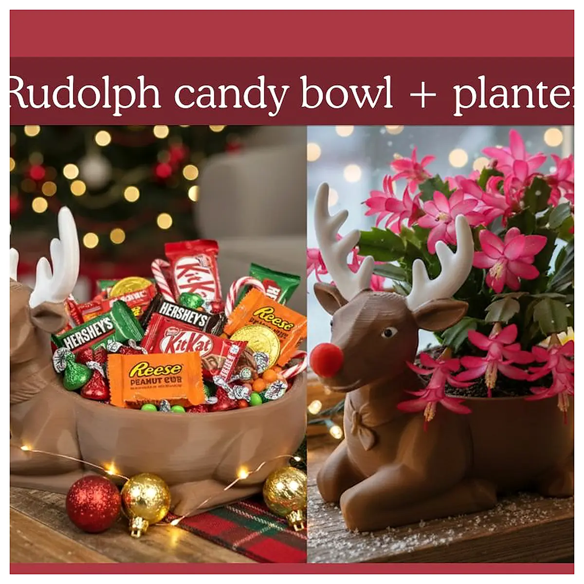 Rudolf Candy Bowl Planter Versatile Decorative Pot House Decor Bowl Planters