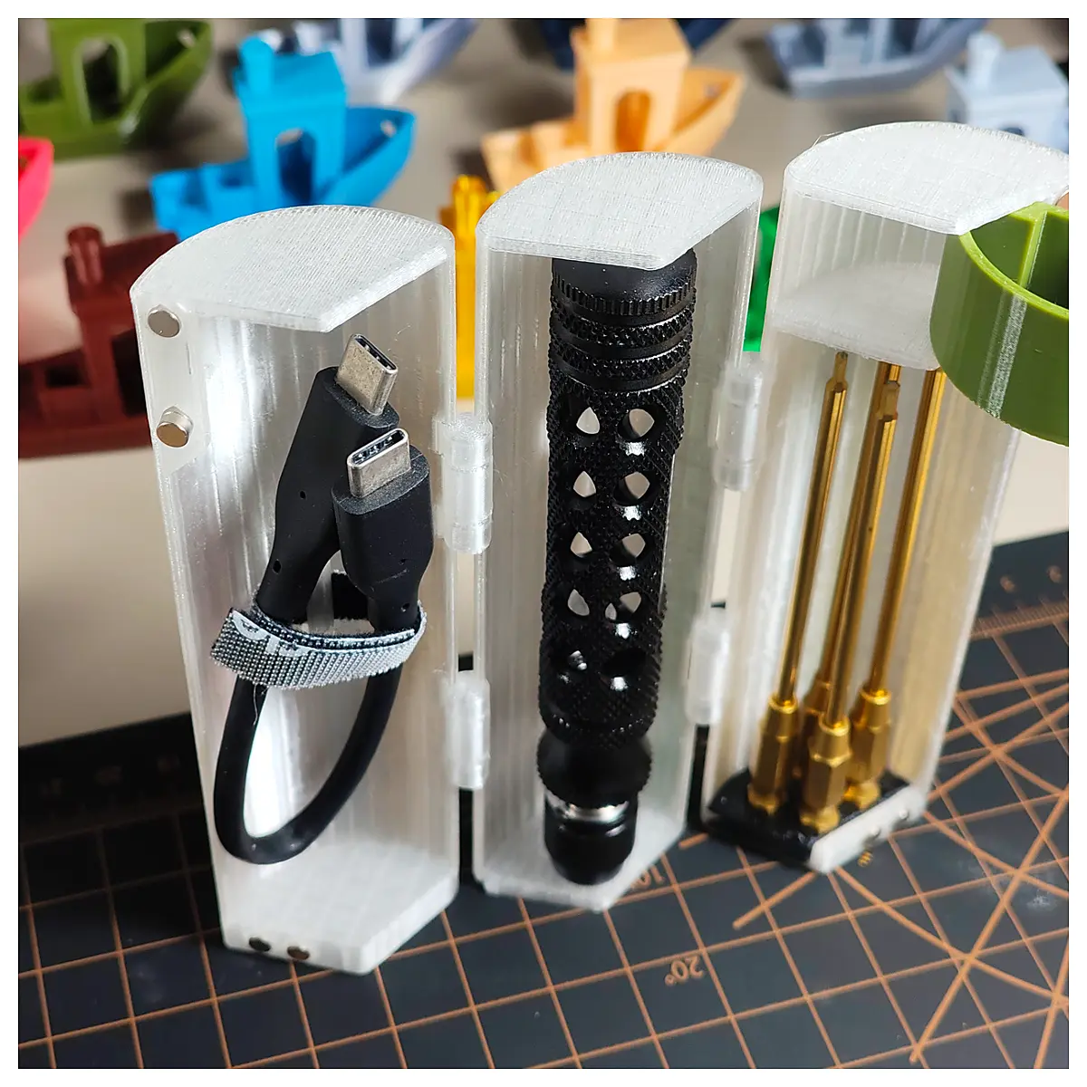 Multi Function Toolbox Flip Lid Cylindrical Storage Tool Box Parts Repair Mechanical Tools