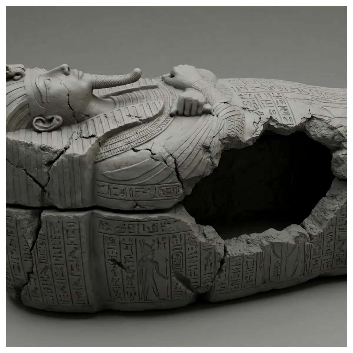 Stolen Pharaoh Tomb Stone Sarcophagus Ancient Egypt Archaeological Site Excavation Artifact Tomb Sarcophagus