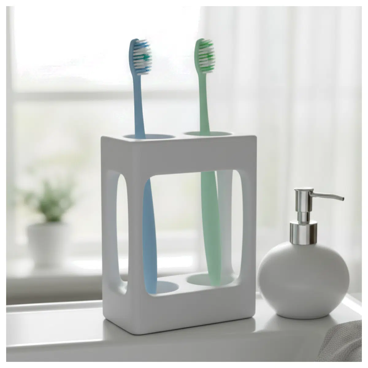 Toothbrush Holder Organizer Minimalist Shelf Bathroom Toothbrush Holder Toothpaste Dispenser Storage Modern Toothbrush Rack
