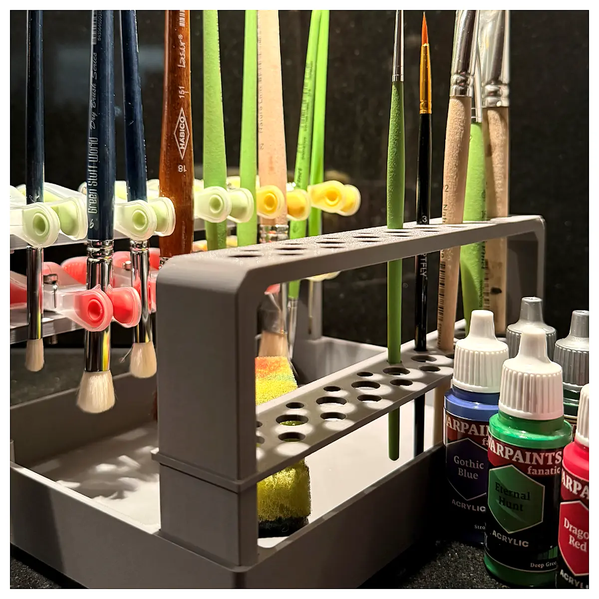 Multi Function Brush Holder Art Stand Painting Station Brush Rack Palette Holder Brush Organizer Art Supplies Painting Accessories