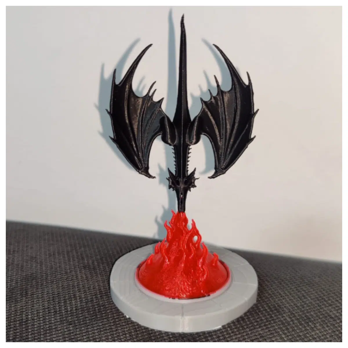 Dragon Fire Emblem Figurine Realistic Fire Prop Model Decoration Flame Toy Display Collection Flame Effect Simulation