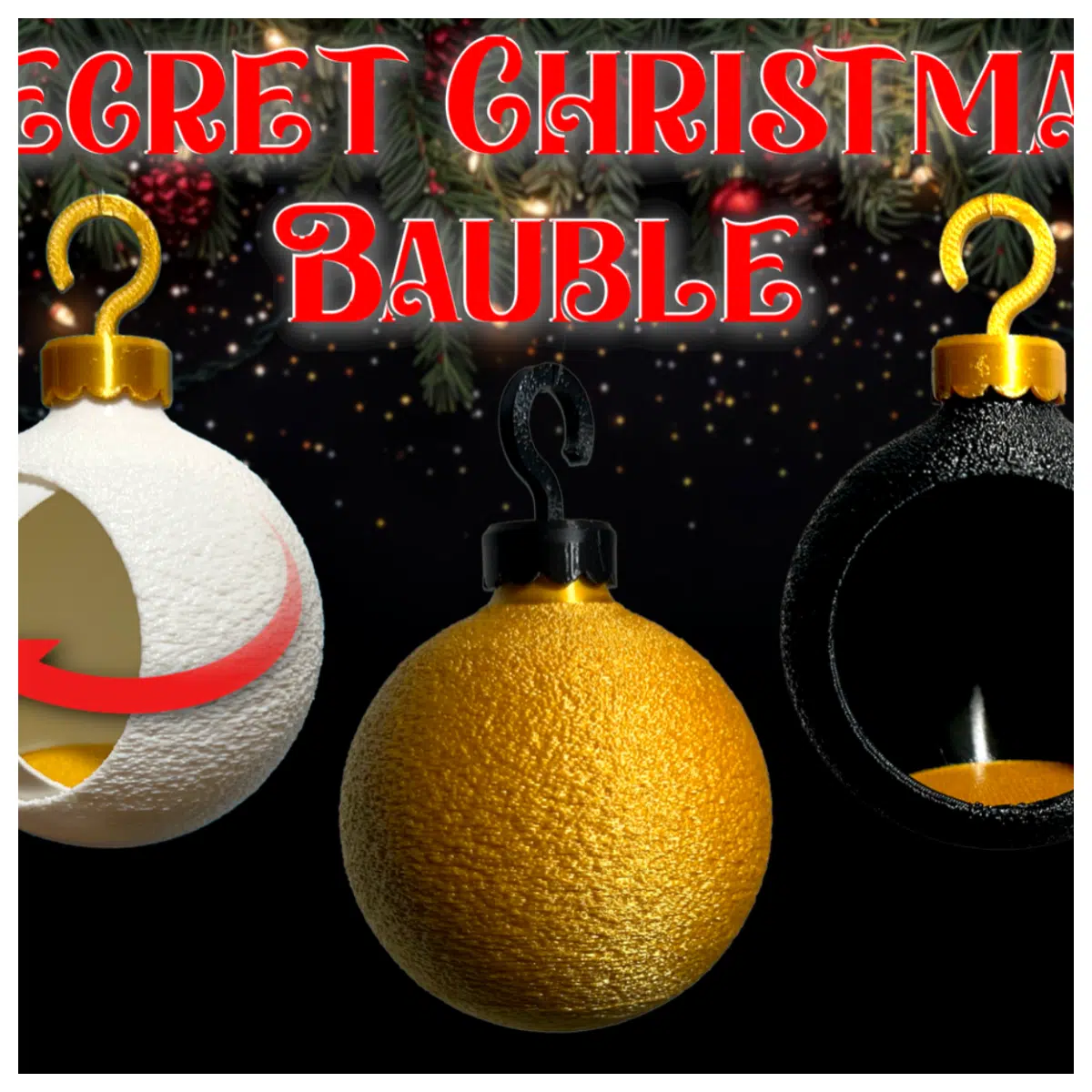 Hidden Rotating Christmas Ornament Ball Festive Decorations Christmas Gift Rotating Toys Christmas Ornaments Sphere Toys
