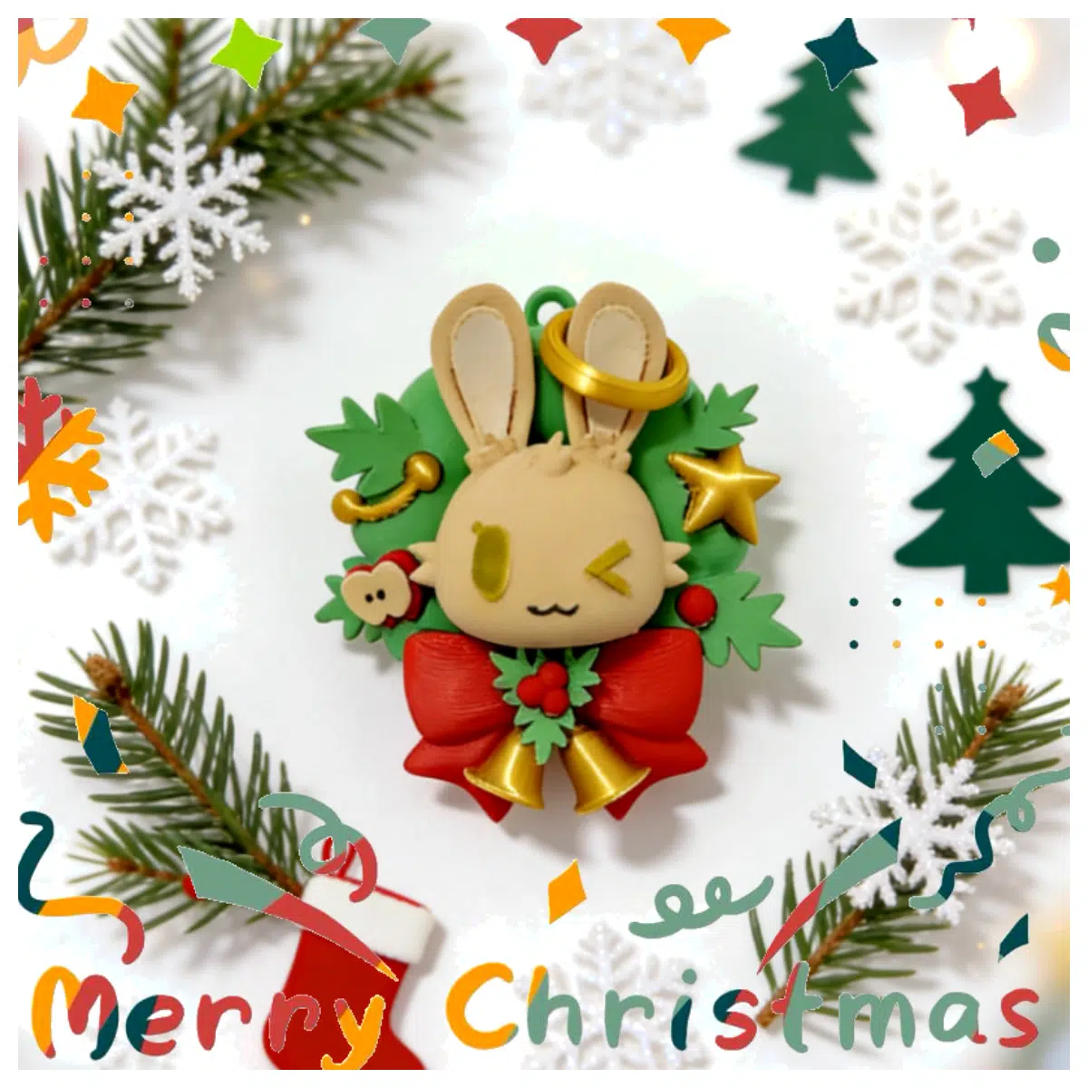 Arknights Angelic Rabbit Christmas Wreath Christmas Gift Box Festive Decoration Game Props Limited Time Deals
