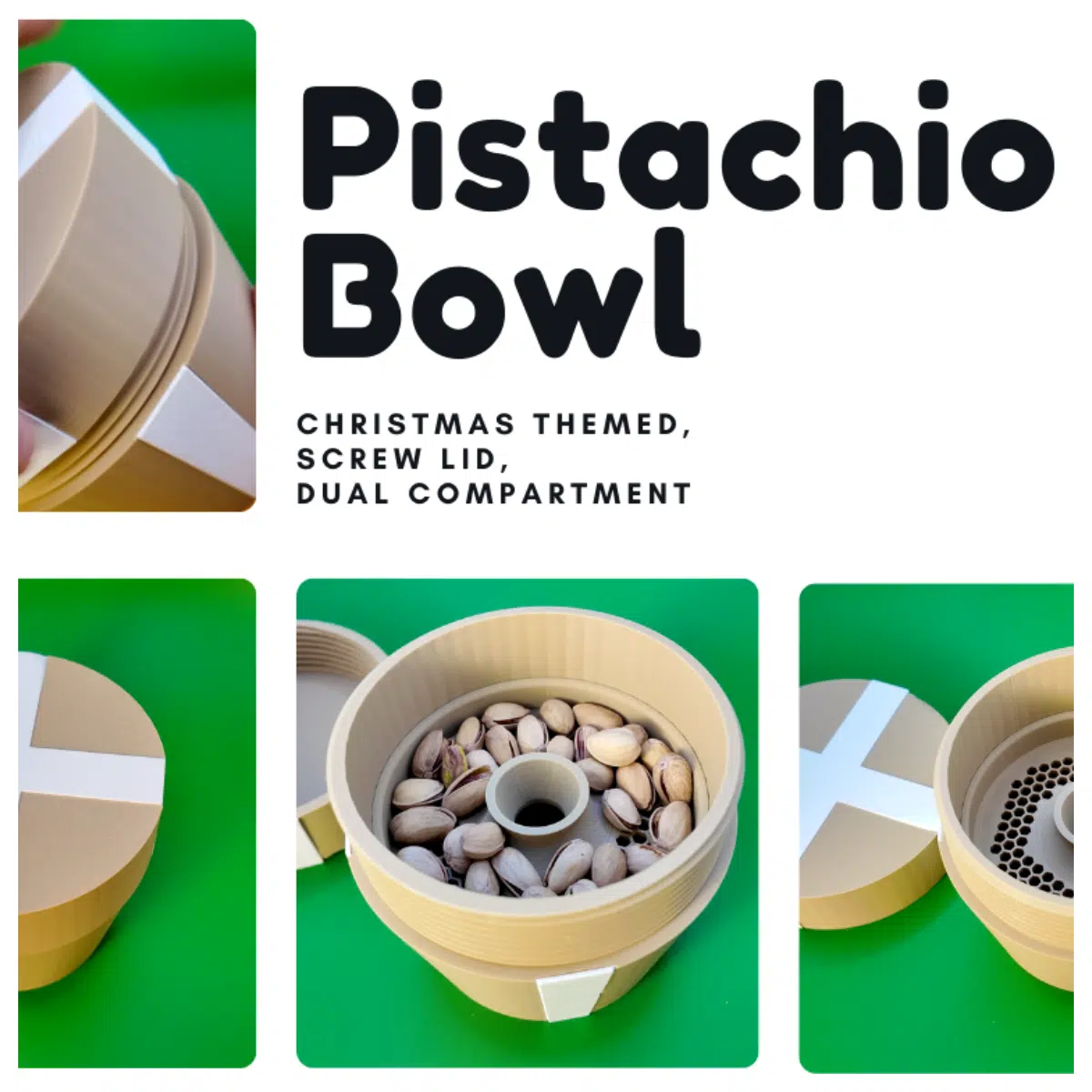 Christmas Candy Bowl with Lid Food Storage Container Snack Box Gift Packaging Versatile Food Container Seal Lid