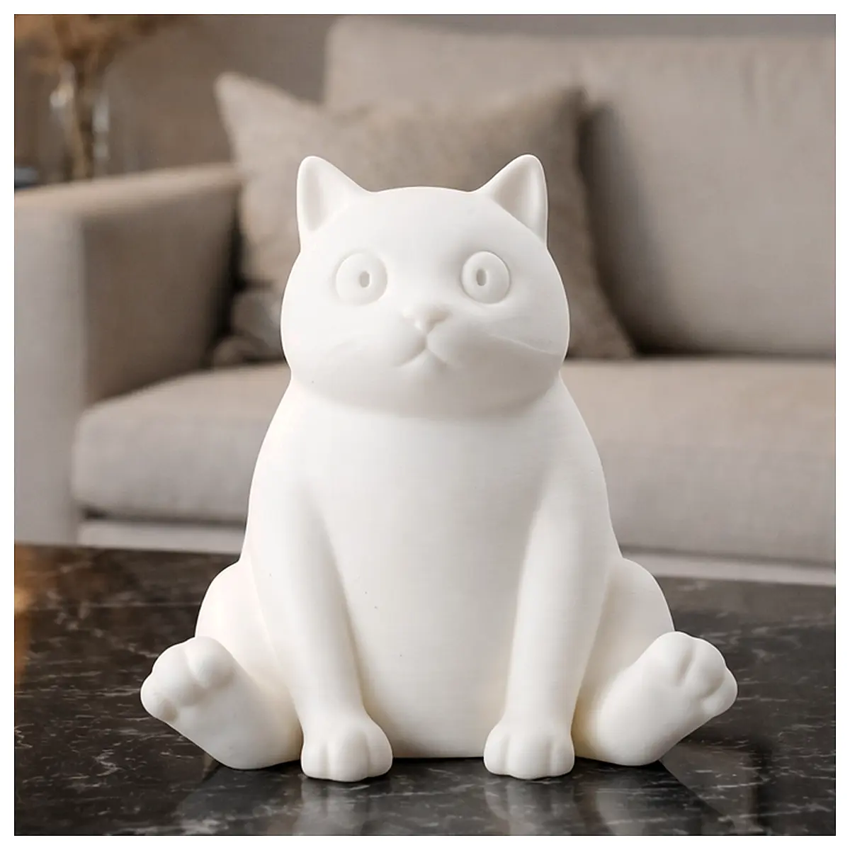 Cute Minimalist Sitting Cat Statue Pet Figurine Cat Decoration Simple Gift Idea