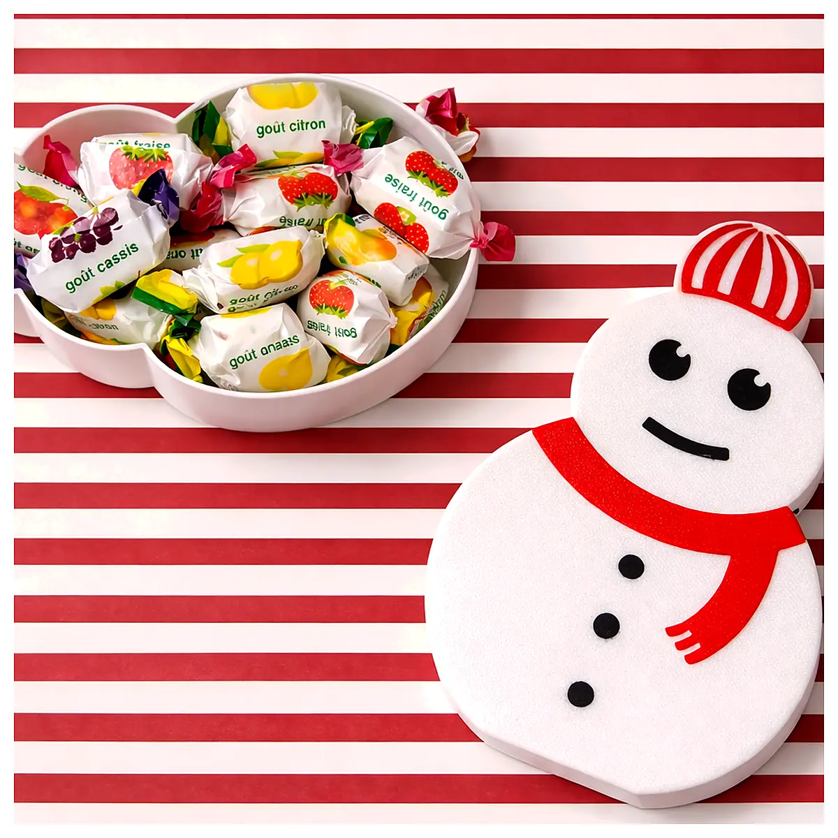 Snowman Candy Box 2025 Multi Compartment Candy Container Snack Collection Toy Creative Gift Candy Storage