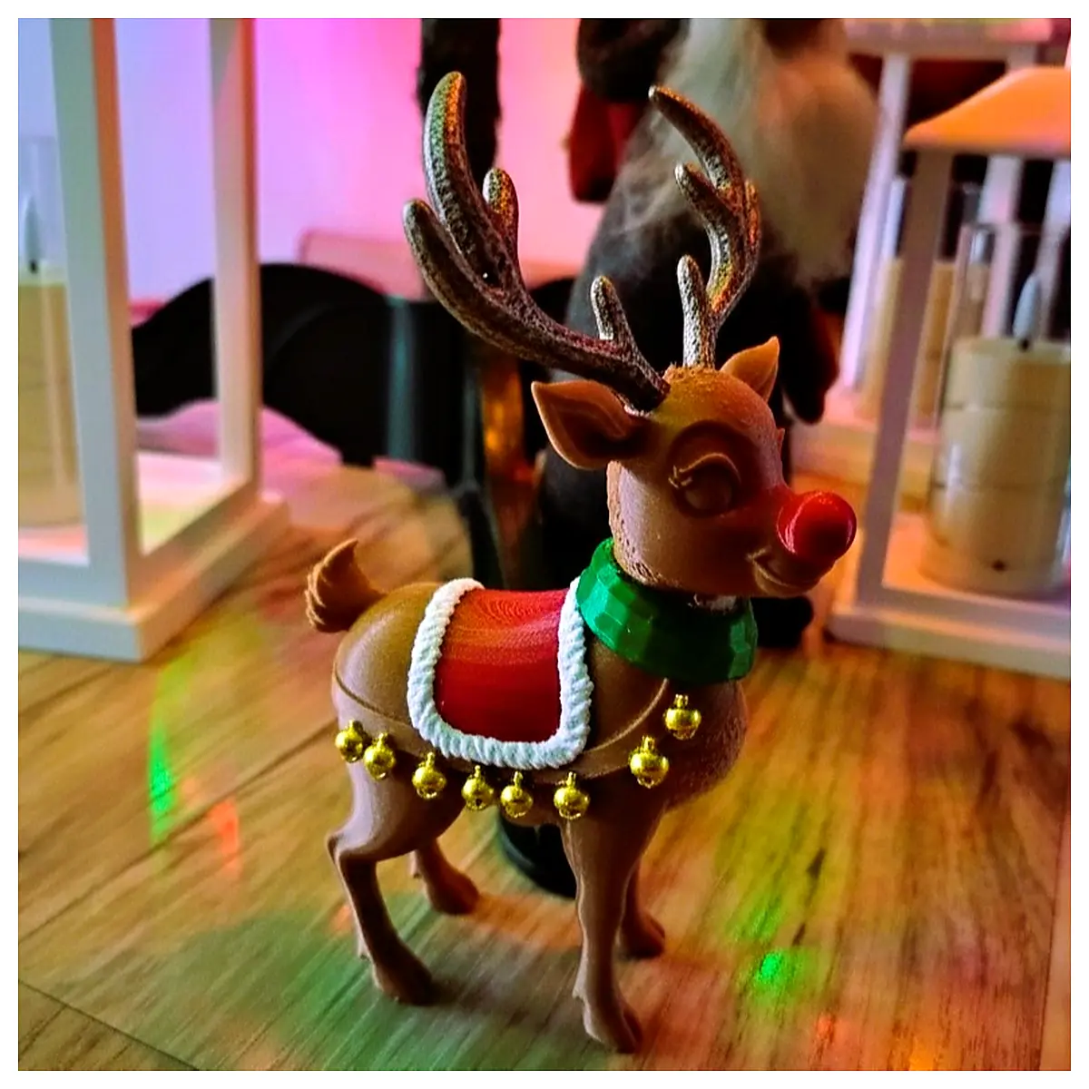 Rudolph the Red Nosed Reindeer Christmas Decor Festive Ornament Santa Claus Toy Decoration Parts