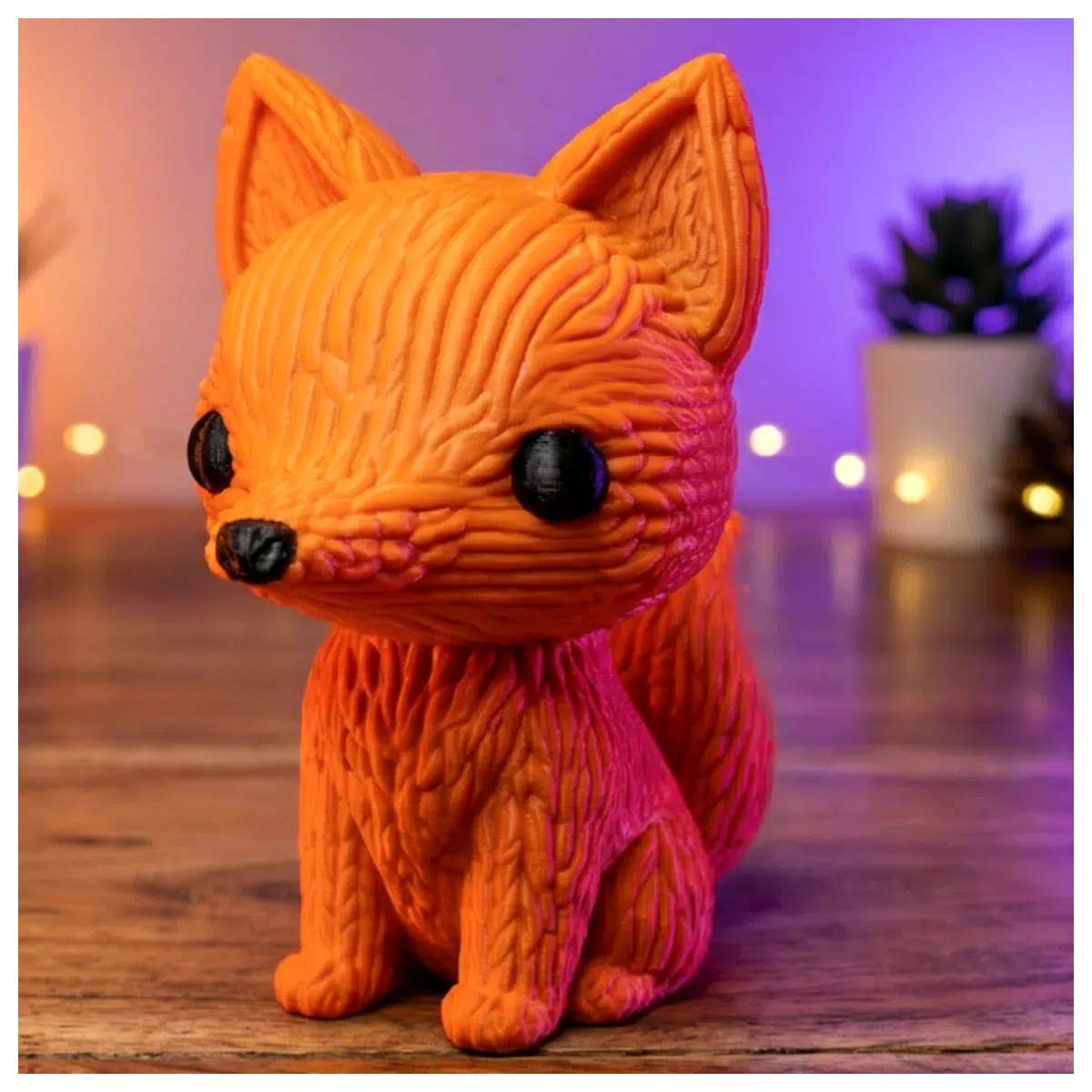 Knitted Fox Decoration Cute Plush Fox Figurine Cozy Home Decor Animal Toy Wool Fox Plushie