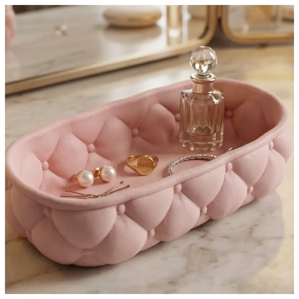 Fluffy Storage Tray Quickly Organize Makeup with this Support Vanity Organizer Multi Compartment Cosmetic Tray Bathroom Shelf Organizer