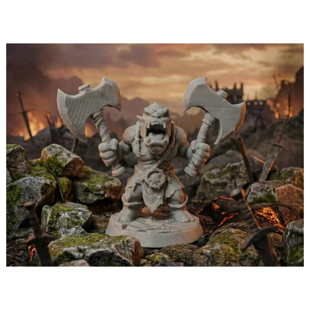 Orc Warlord Twin Axes Hero Scale Model Toy Battle Armor Collectible Repair Parts Replacement
