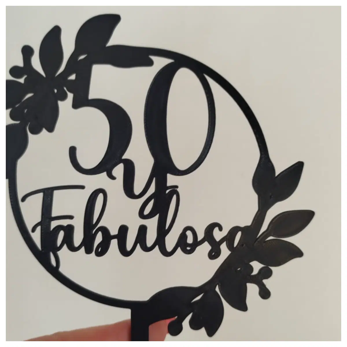 Top Decor 50th Birthday Floral Frame Decoration Elegant Flowers Party Accessory Floral Border Women