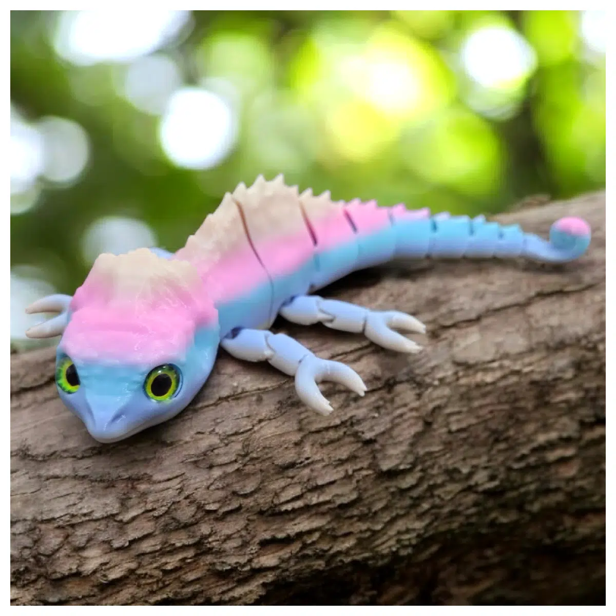 Moving Joint Chameleon Toy 8mm Glass Eye Compatible Kids Puzzle Pet Decoration Realistic Animal Model