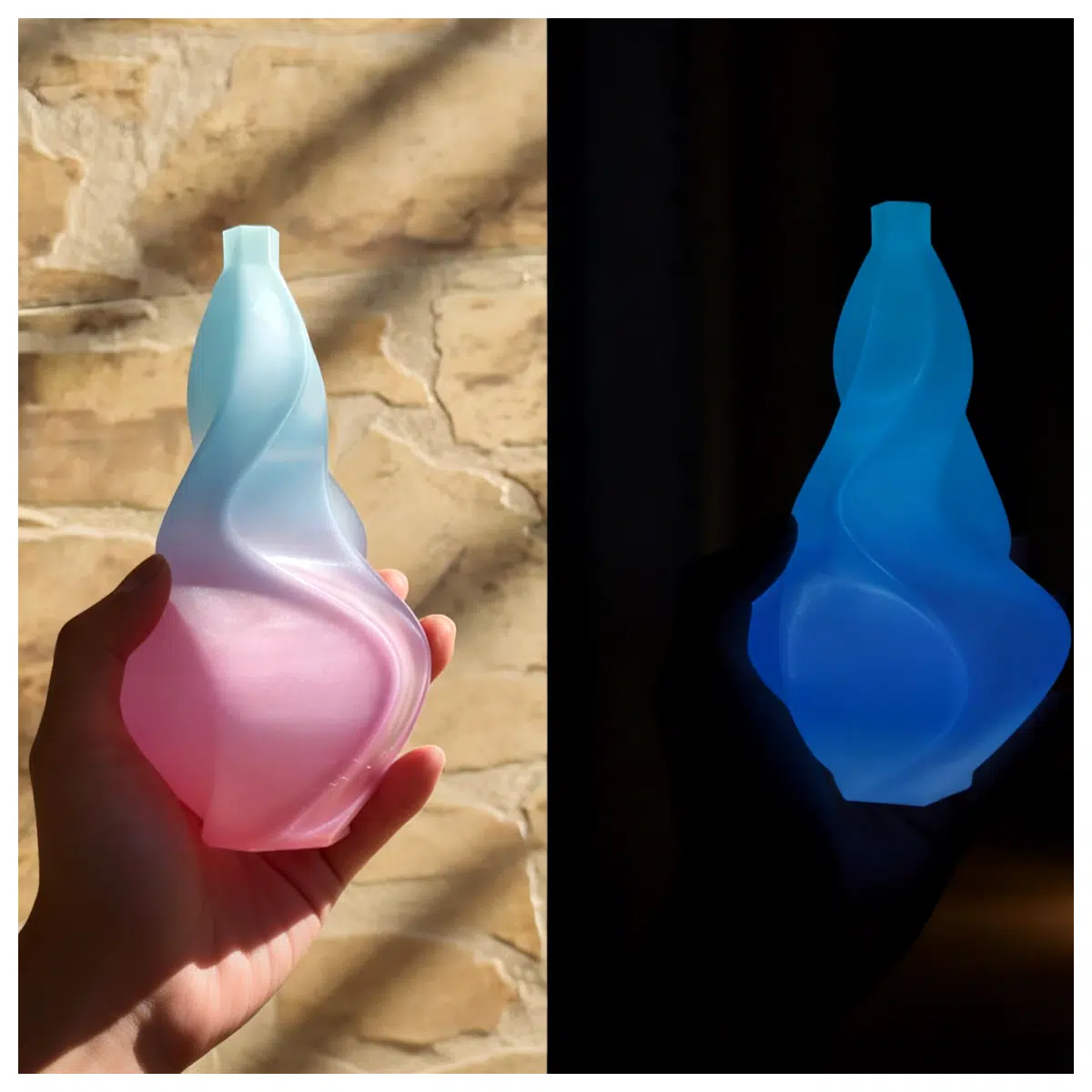 Chroma Changing Glowing Spiral Bottle Night Decoration Festival Gift Creative Home Decor Optical Illusion Effect