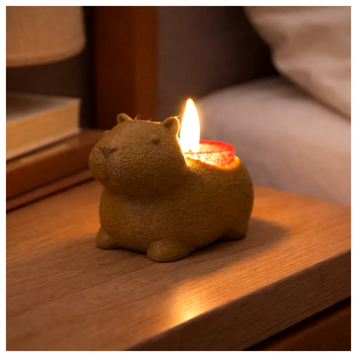 Capybara Teacup Candle Holder Cute Figurine Decoration Ceramic Home Decor Gift Idea