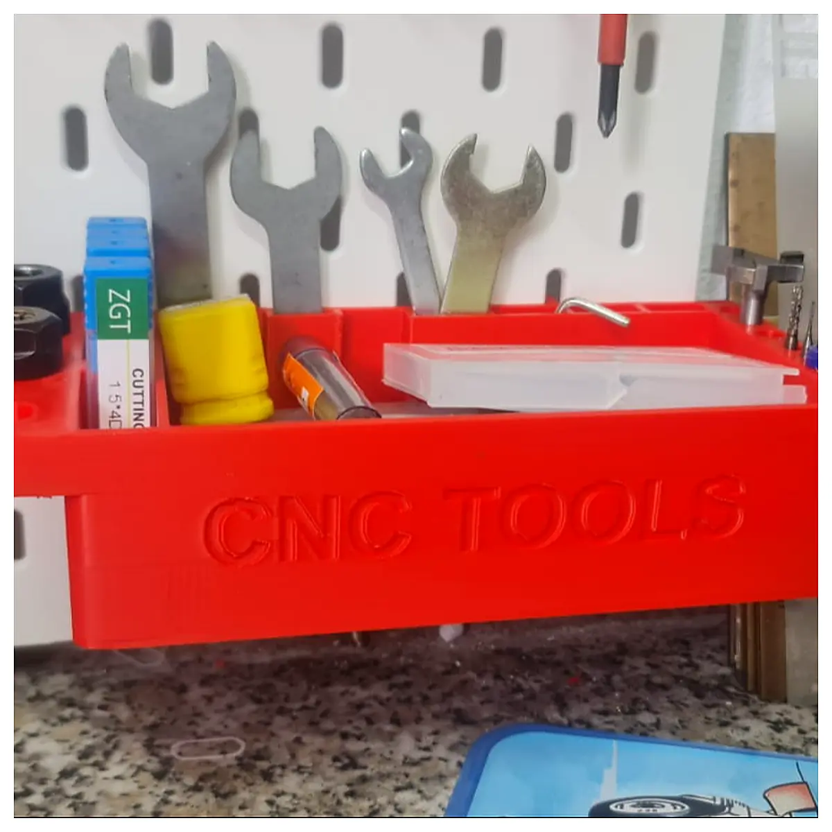 CNC Tool Storage Container for Skadis Panels Tool Organizer Repair Parts Storage Industrial Tool Case