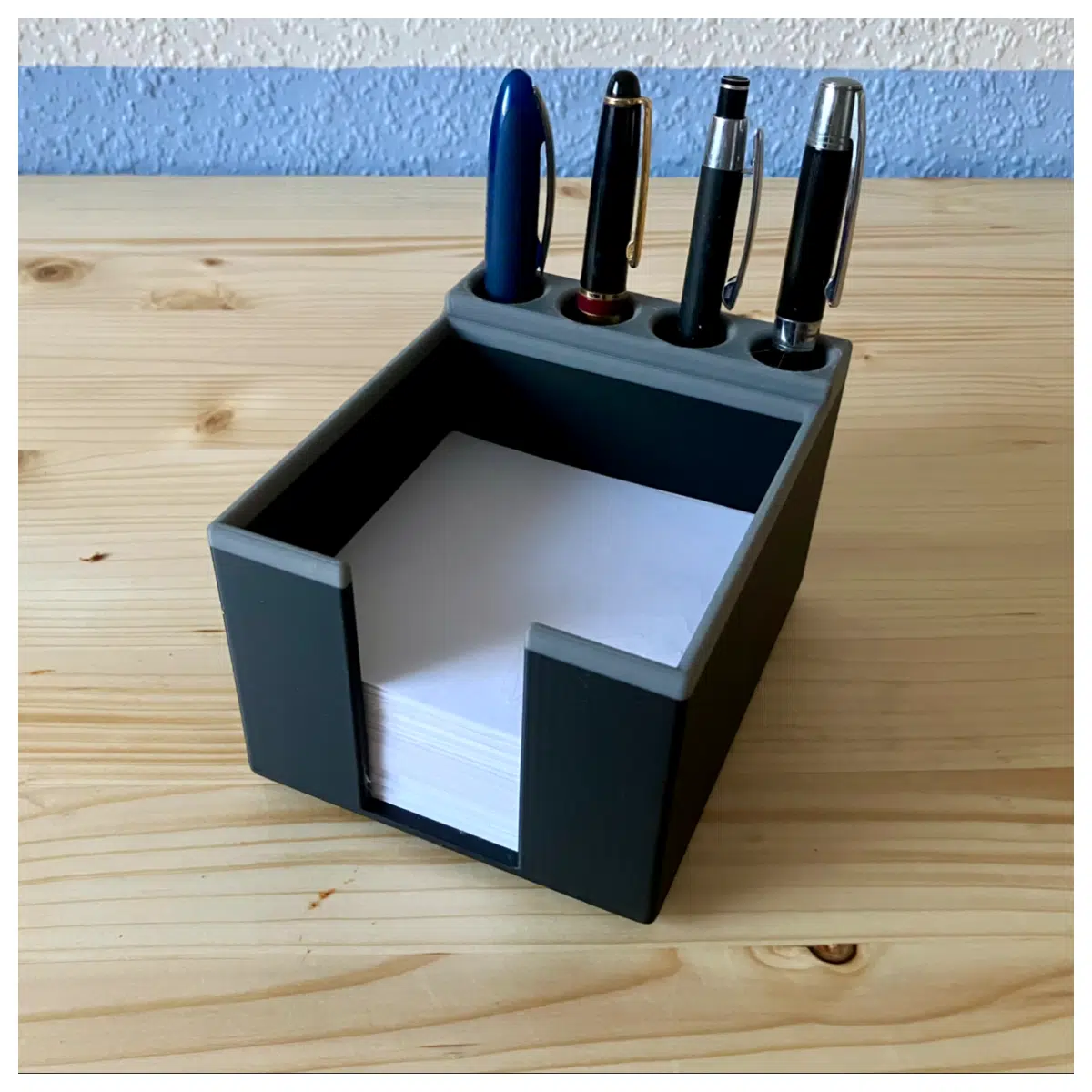 Sticky Note Holder with Pencil Case Desk Organizer Office Supplies Note Pad Storage Quick Record