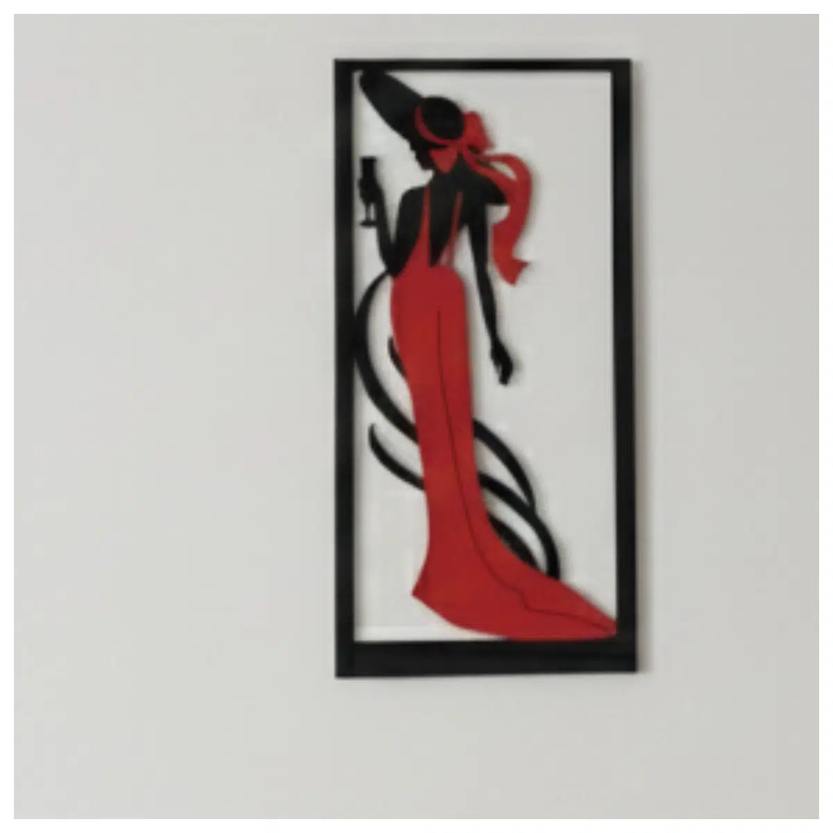 Red Robe Woman Mural Art Elegant Wall Decor Painting Decoration Art Wall Hanging