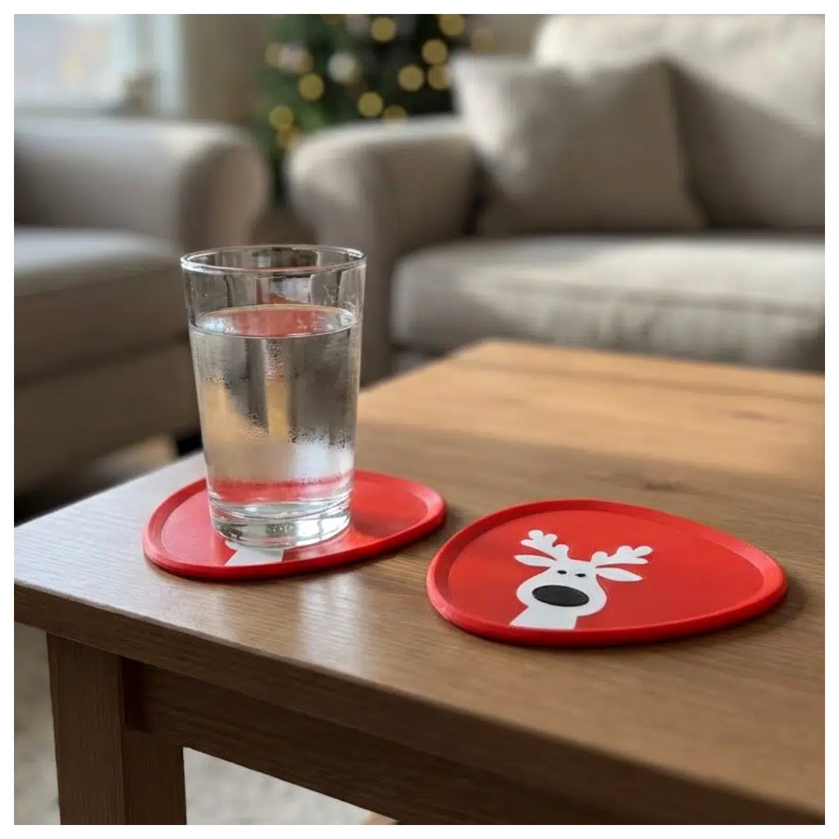 Reindeer Christmas Coasters Festive Table Decor Xmas Ornament Holiday Gift Christmas Theme