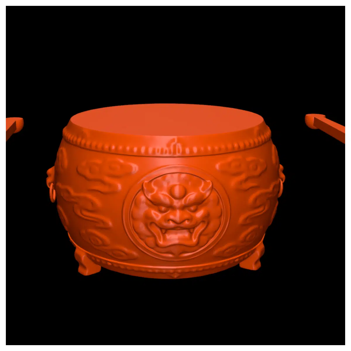 Northern Lion Head Big Drum Instrument Traditional Drum Ethnic Music Percussion Stage Drum Set Musical Accessories
