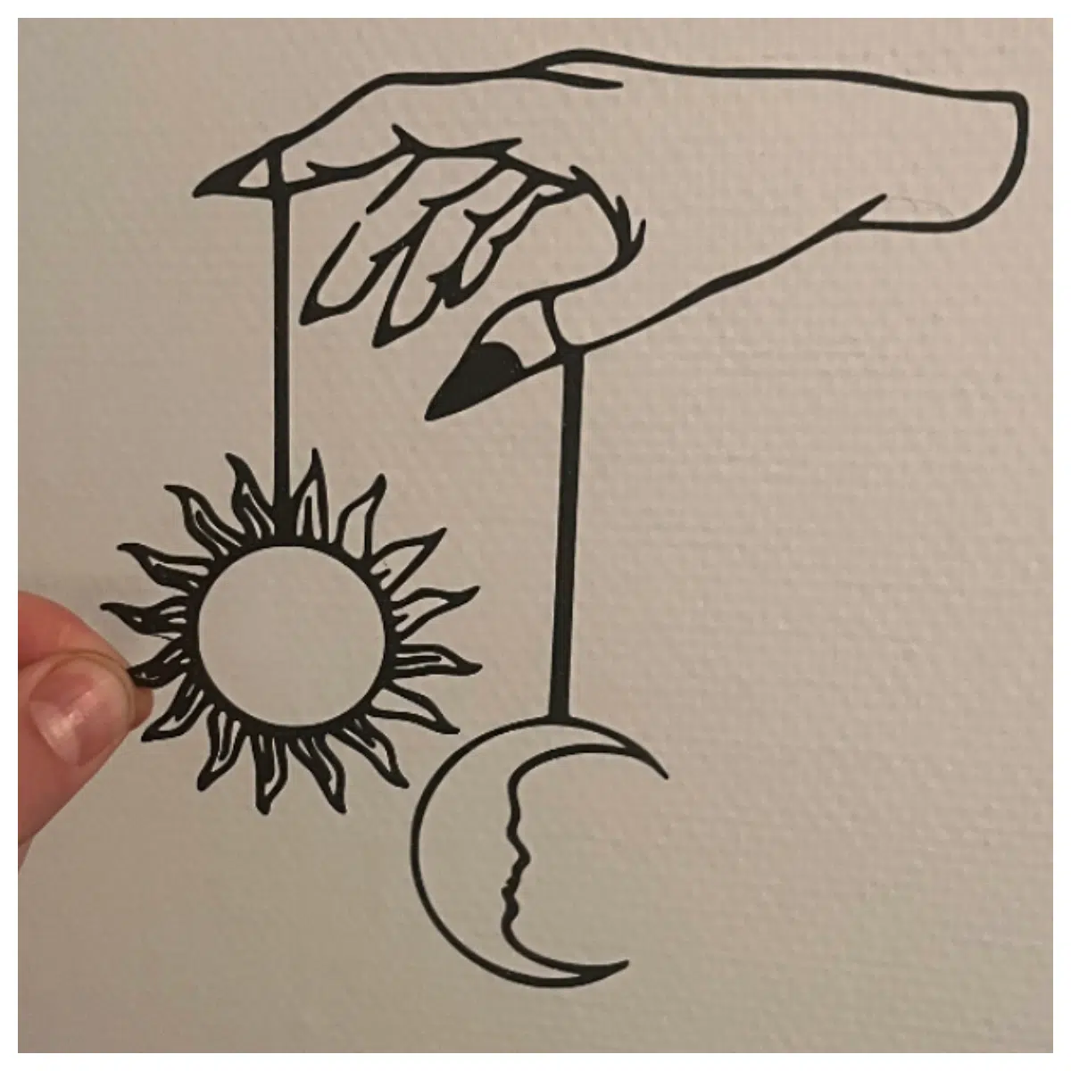 Wall Art Moon Sun Floating Hands Art Abstract Painting Decor Modern Living Room Wall Hanging