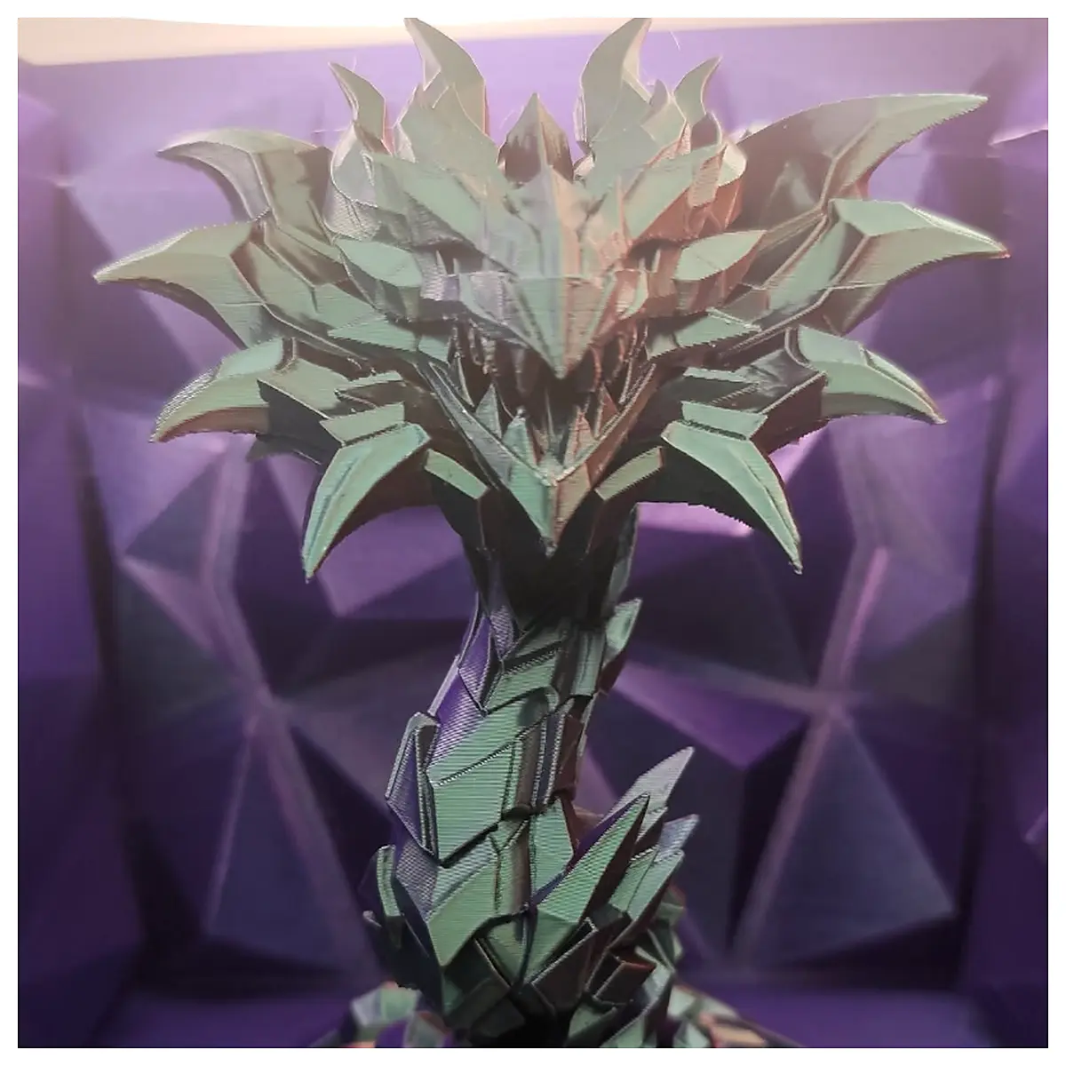 Cubist Dragon Flower Abstract Floral Sculpture Art Decor Placement Figurine