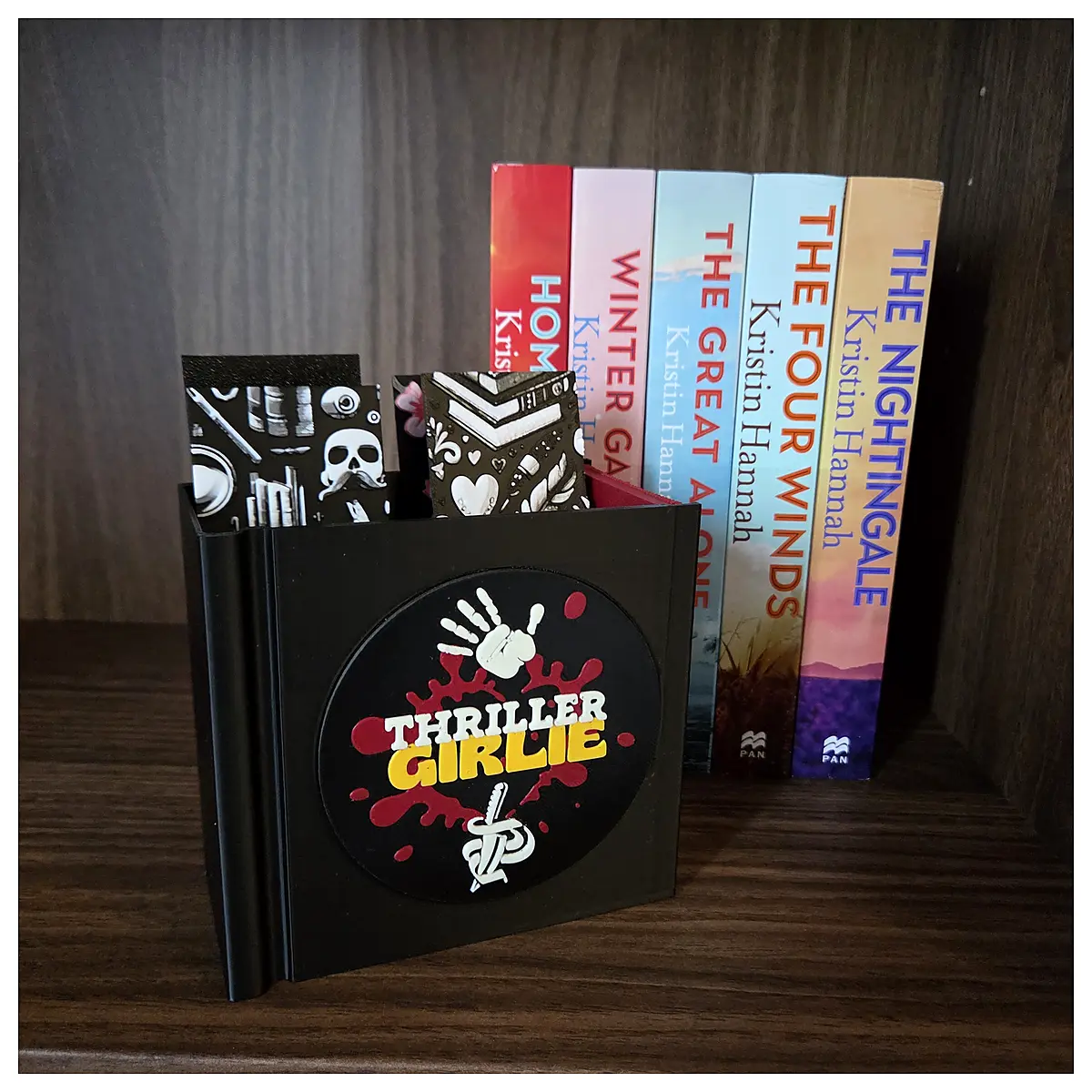Bookmarks Book Storage Box Shelf Thriller Novel Book Organizer Horror Stories Book Protection
