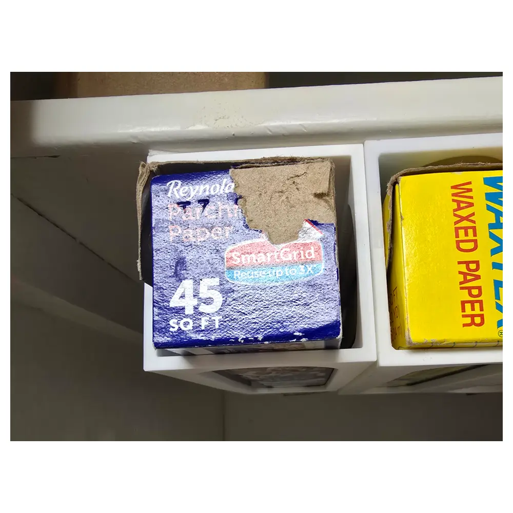 Tin Foil Roll Holder Kitchen Storage Shelf Organizer Kitchen Accessories Roll Holder Foil Dispenser Holder