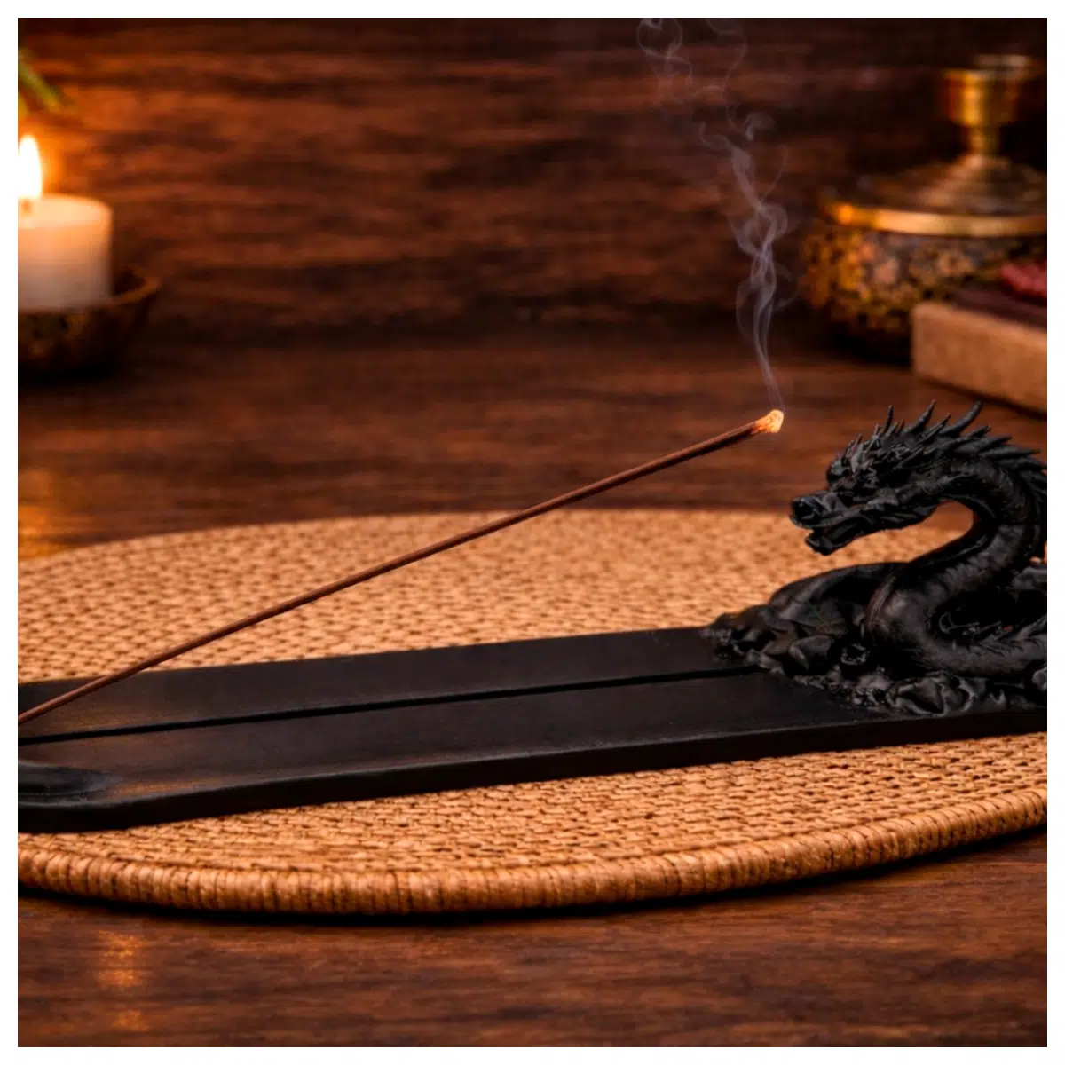 Longwei Zen Fragrance Seat Meditation Incense Holder Zen Practice Accessory Enhance Inner Peace Buddhist Incense Seat Aroma Purification