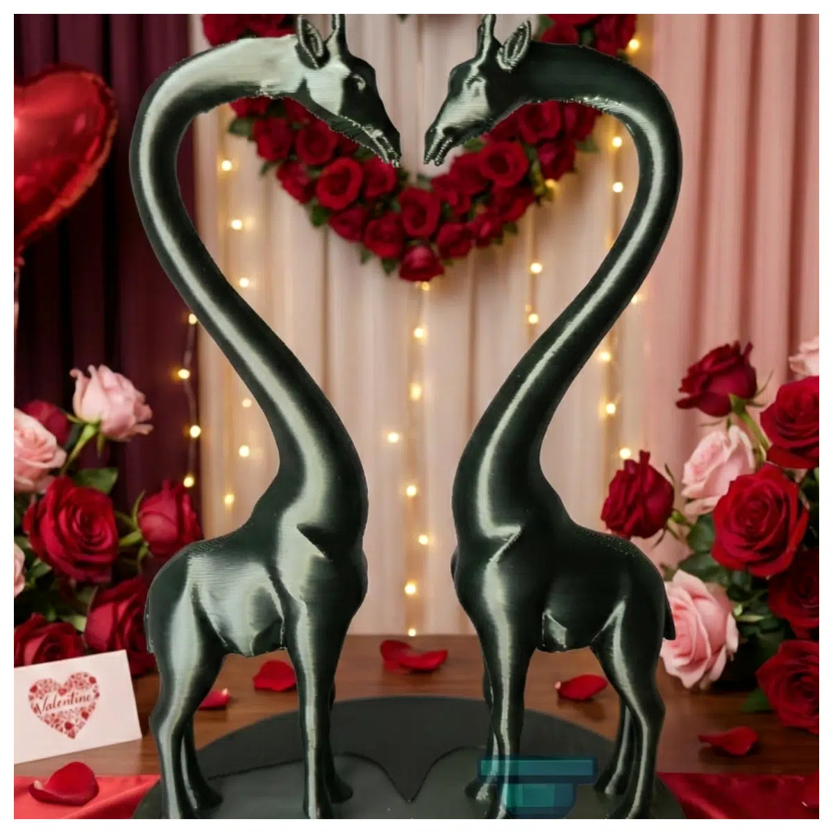 3D Giraffe Sculpture for Couples Romantic Anniversary Gift Love 3D Model Forever Love