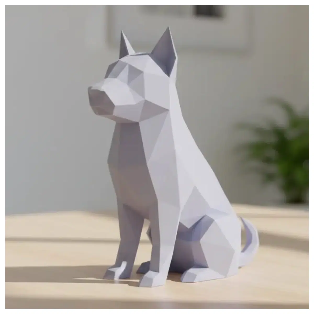 Low Poly Dog Model 3D Print Game Character Digital Art Pet Decor Animation Props Dog Accessory
