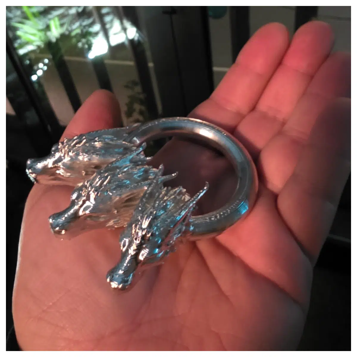 Three Headed Dragon Ring Fantasy Prop Cosplay Collectible Dragon Design Toy
