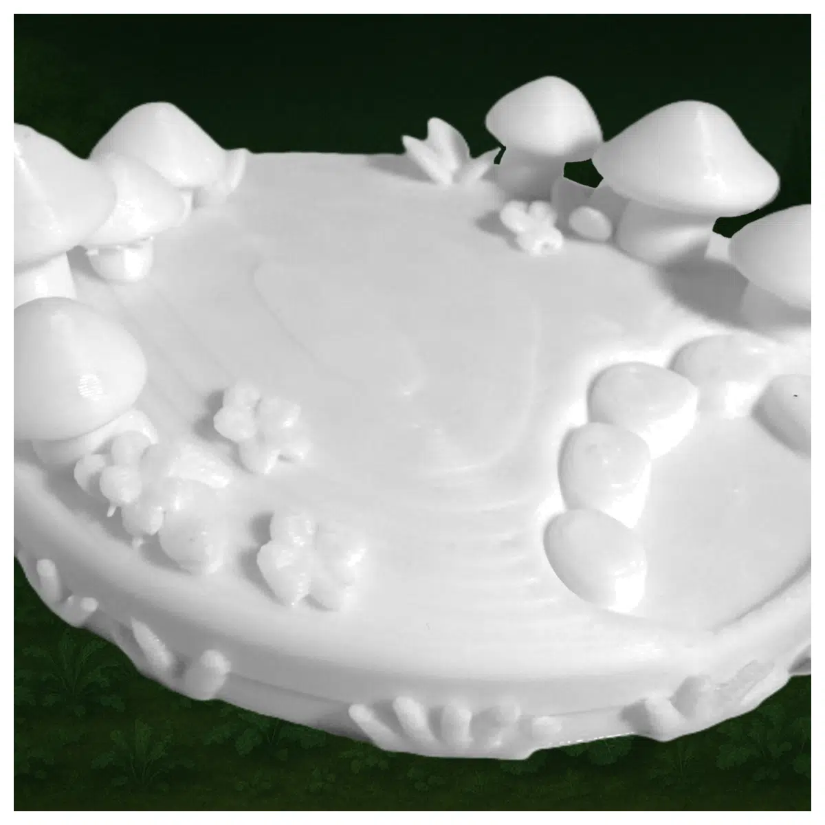 Pond Landscape Base Plant Stand with Water Lilies Mushrooms Garden Decoration Outdoor Water Feature Accessory