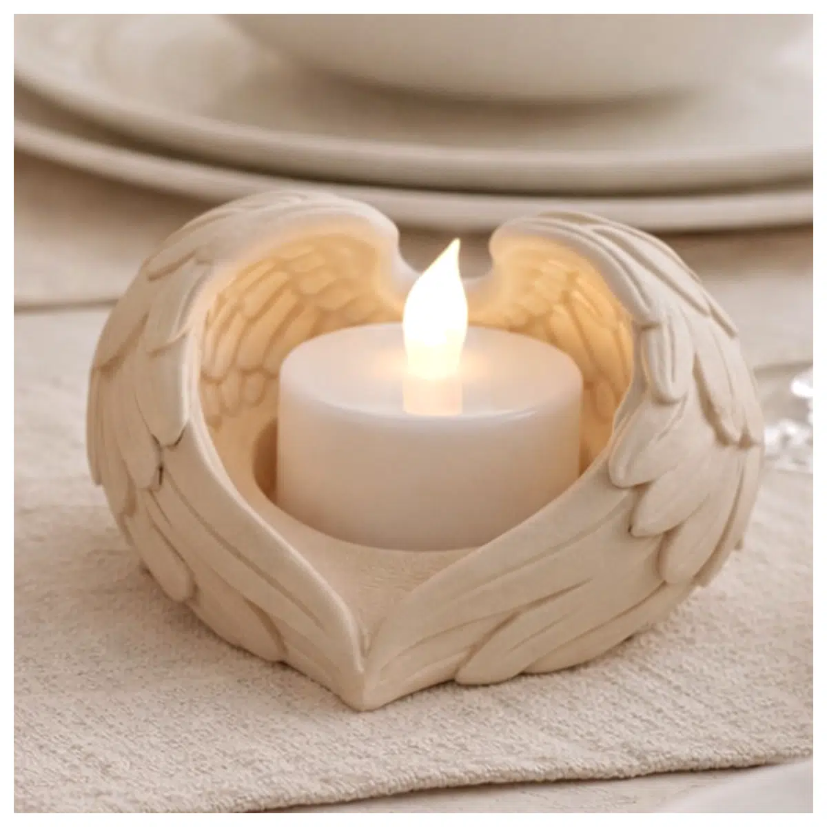 Angel Wings Candlestick QCraft Decorative Accent Art Figurine Candle Holder Accessories Decoration