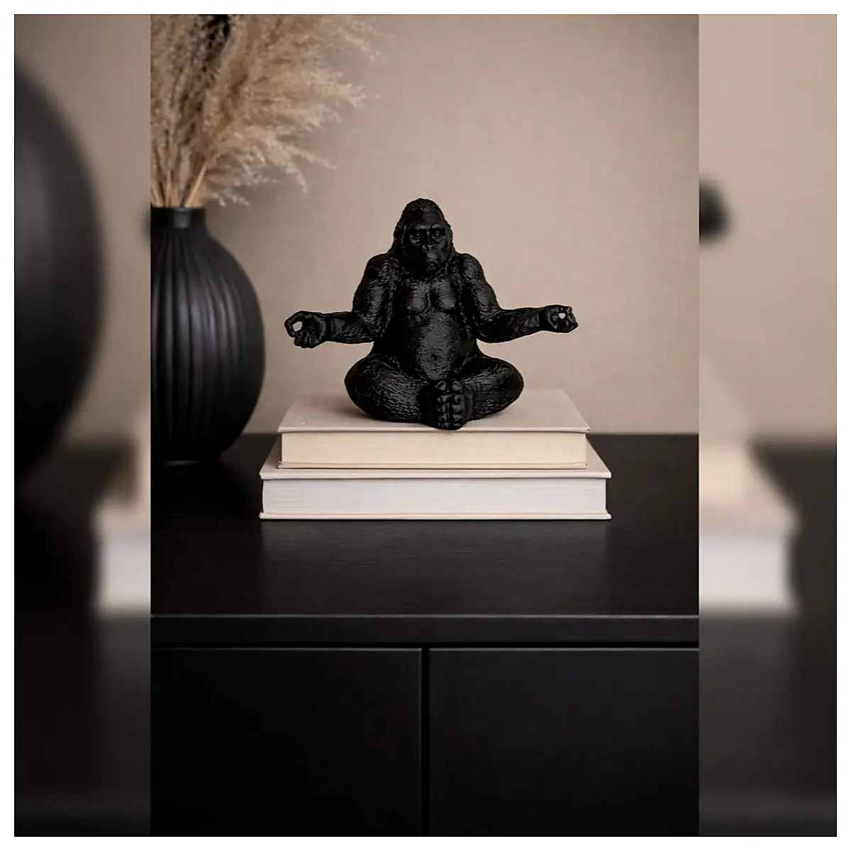 Zen Gorilla Buddha Style Meditation Sculpture Placement Decor Art Zen Culture Spiritual Home Ornament