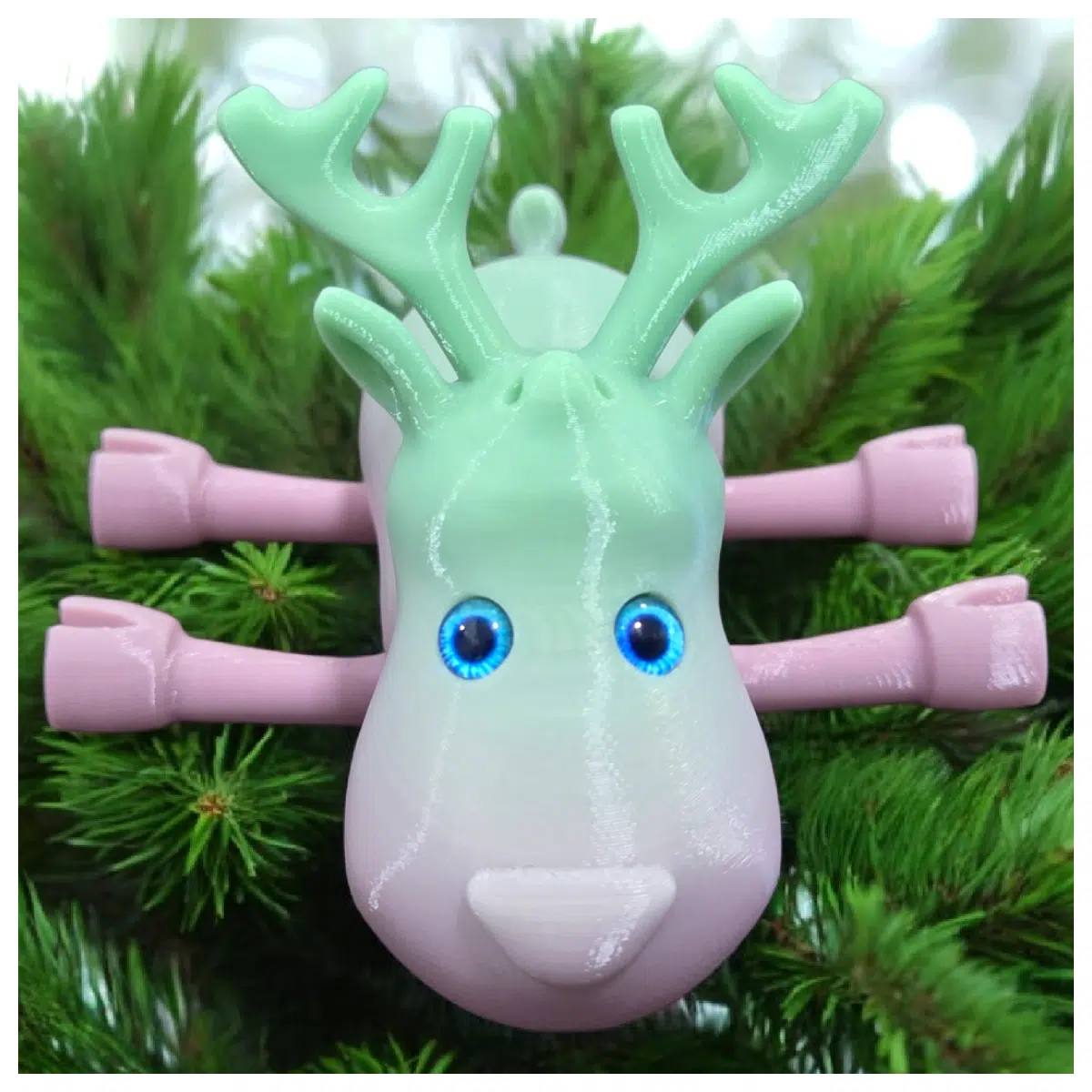 Deer Keychain Compatible with 6mm Glass Eyes Antler Decoration Animal Figurine Gift Souvenir