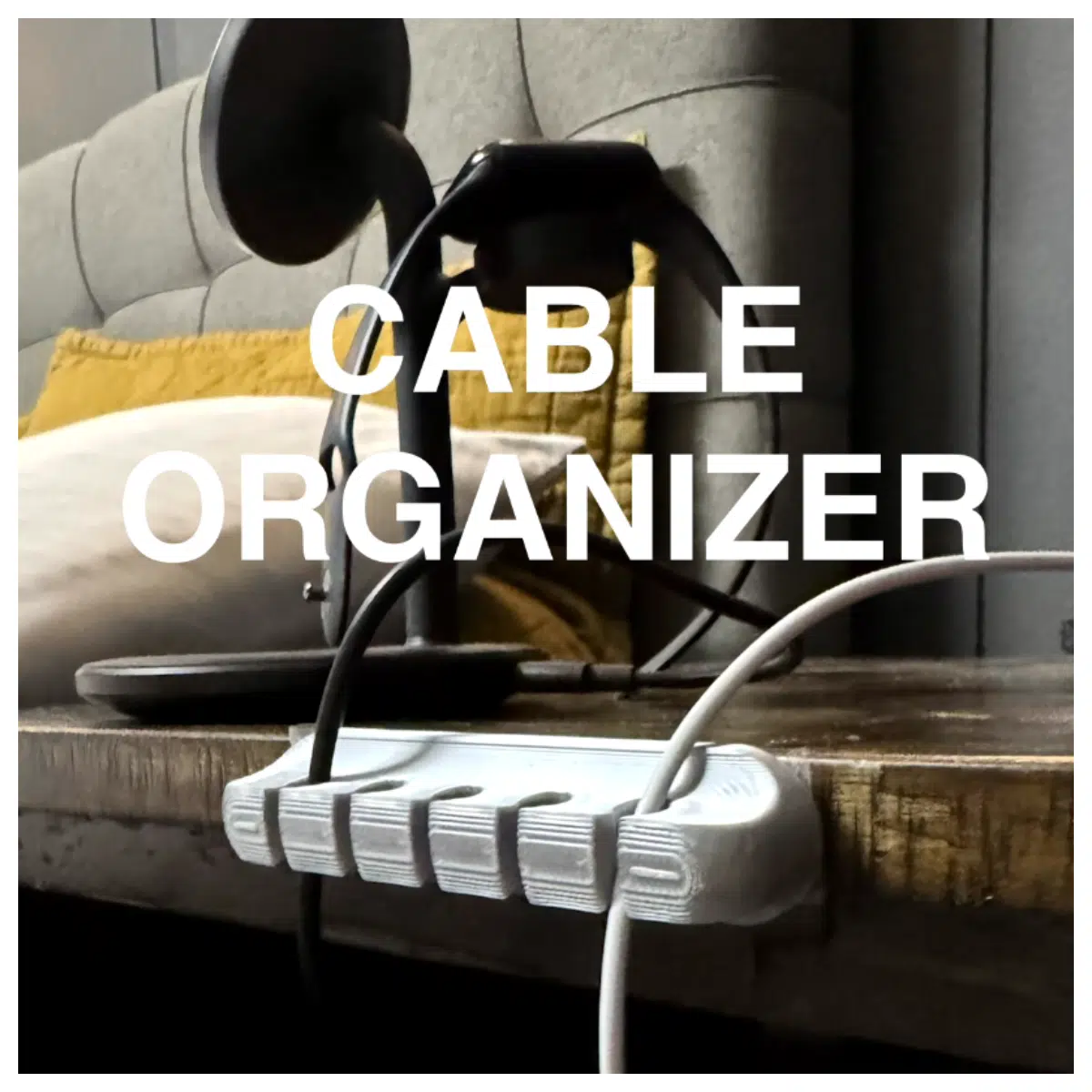 Bedside Cable Organizer Cord Management Desk Storage Box Bedroom Accessory Electronic Device Accessories Cable Solutions