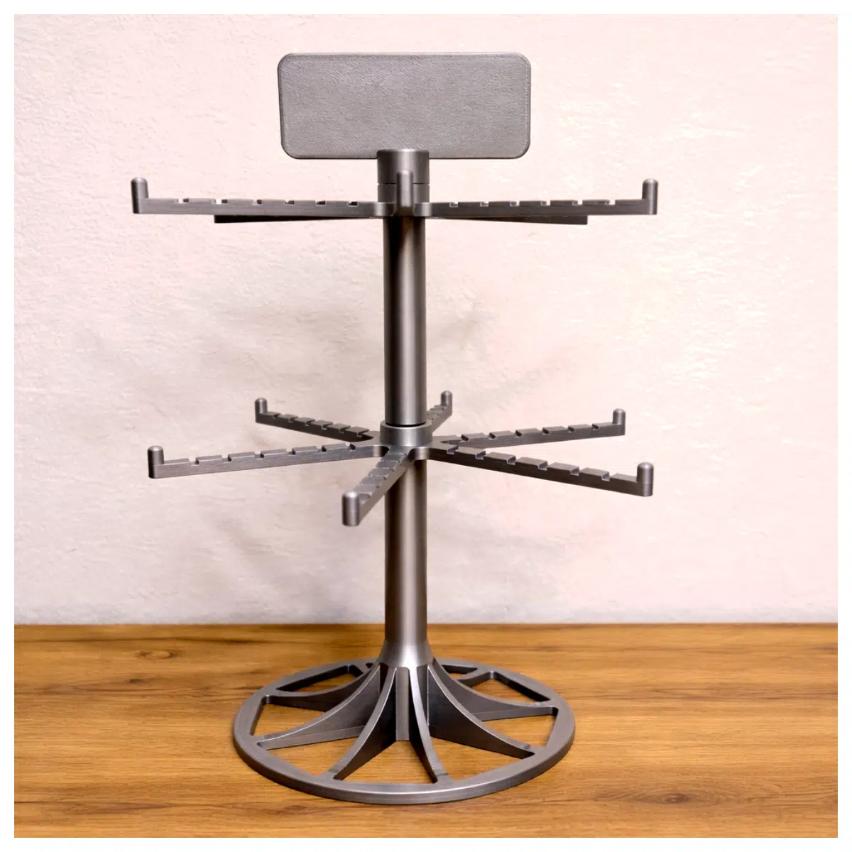 Rotating Jewelry Display Stand Keychains Holder Rotating Desk Decoration Spinner Creative Gift Display Rack Jewelry Showcase Keychain Storage