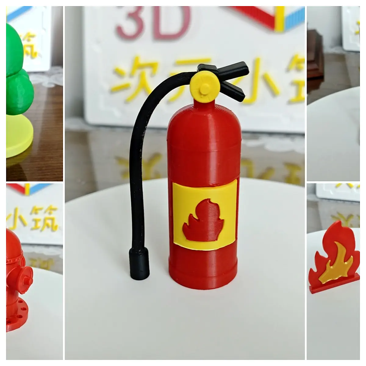 Fire Scene Props Mini Fire Model Small Pine Ladder Fire Play Set Miniature Scenarios