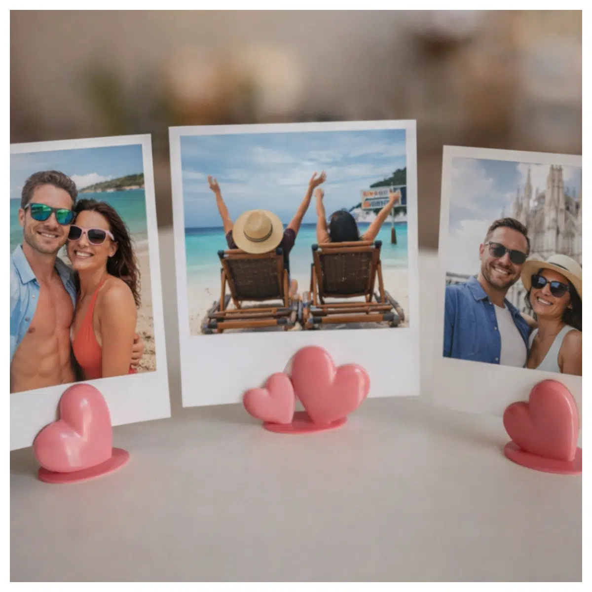 Shaped Photo Display Stand Desktop Decoration Love Gift Photo Frame Multi Slot Creative Ornament Modern Home Decor Accessory