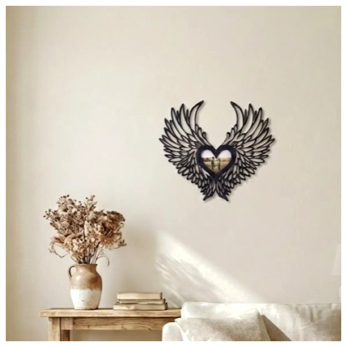 Angel Wing Shaped Photo Frame Decorative Wall Art Gift Display Frame Memorial Keepsake