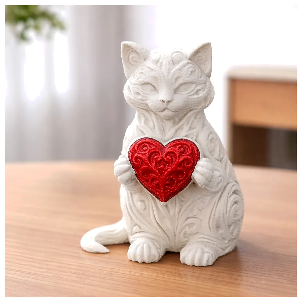Cat Sculpture Decorative Art Piece Pet Memorial Gift Sculpture Home Decor Art Collectible