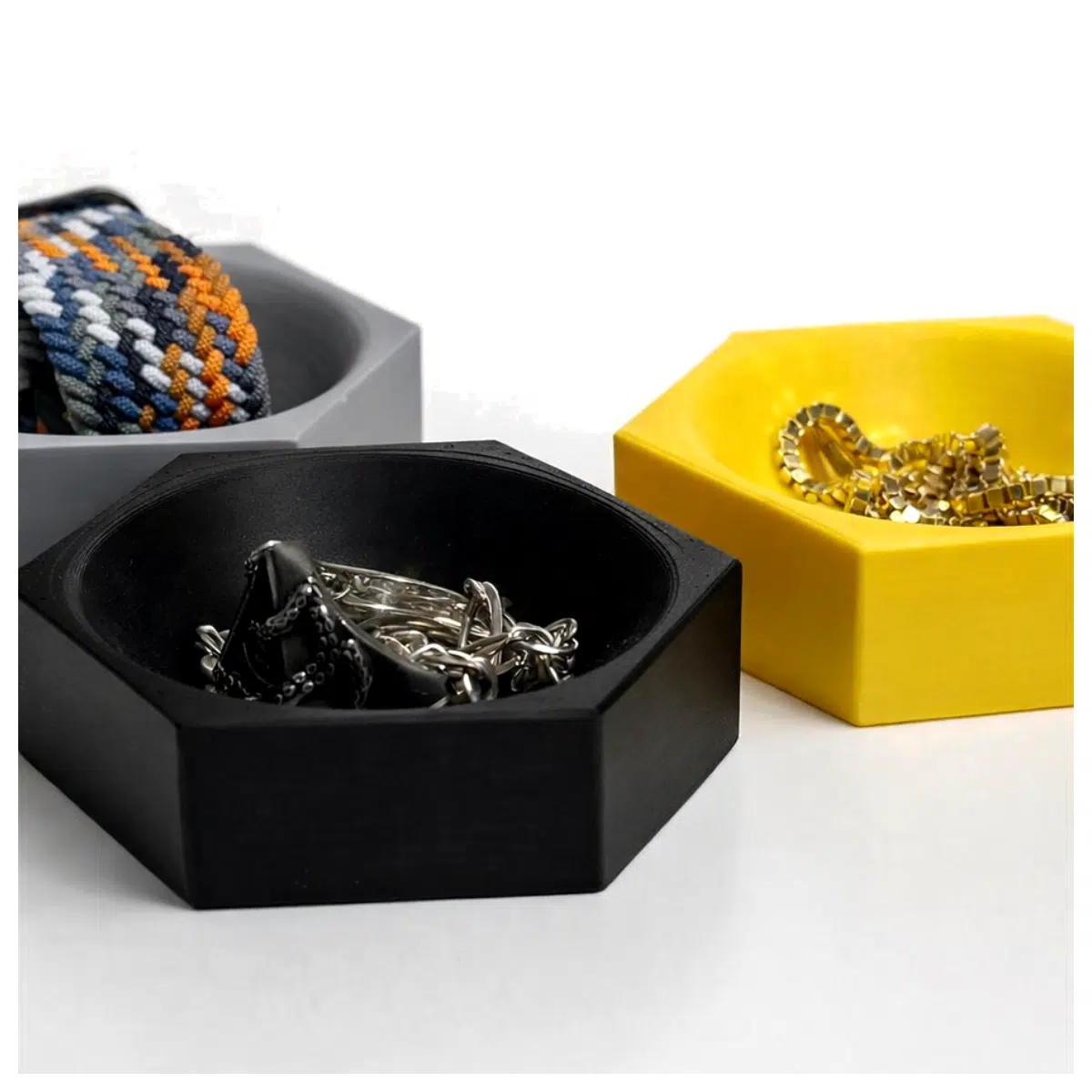 Hexagon Jewelry Stand Display Tray Hexagonal Jewelry Holder Desktop Display Decorative Accessory Showcase Stand