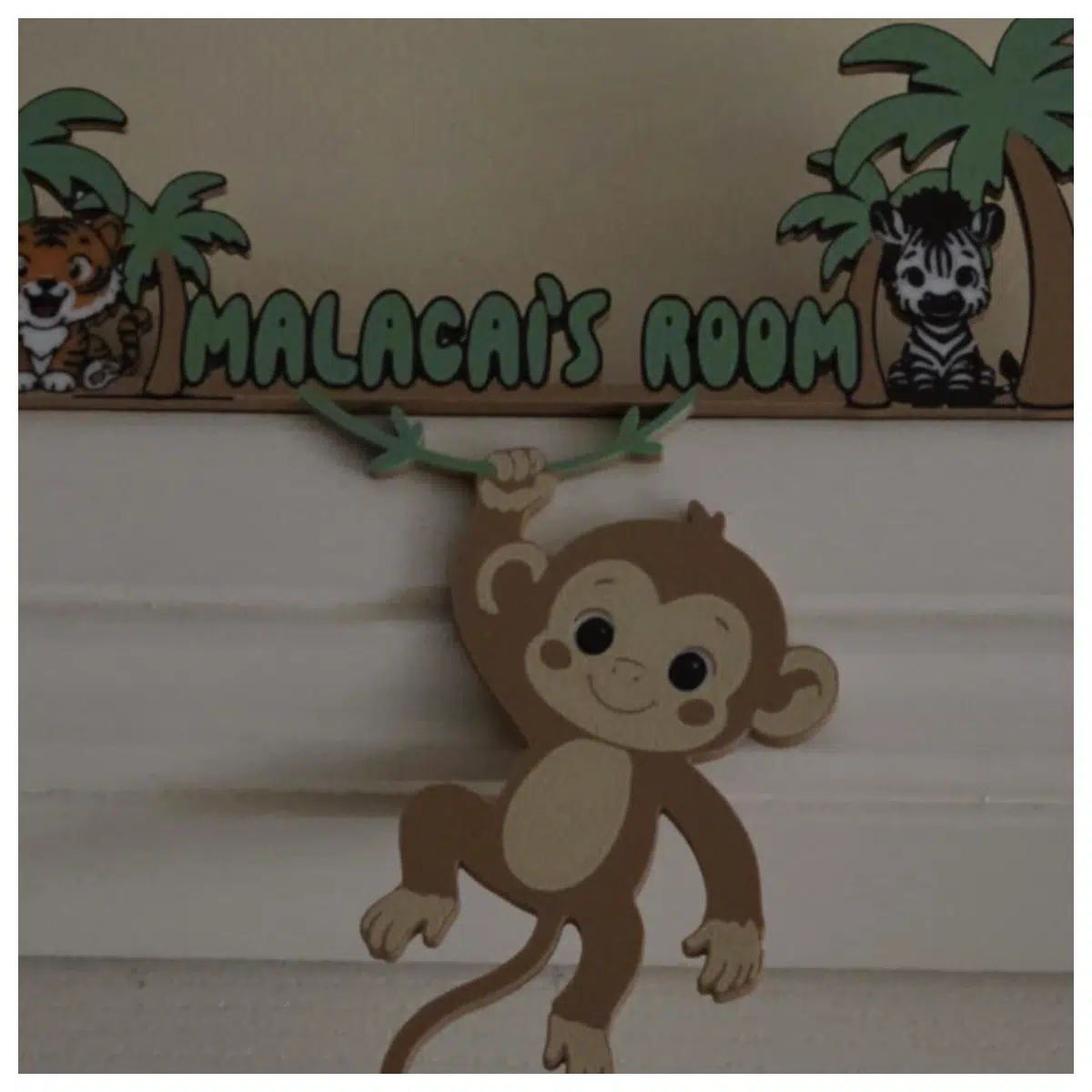 Named Safari Bedroom Theme Door Edge Wallpaper Wall Decal Wall Art Indoor Decor Wall Ornament