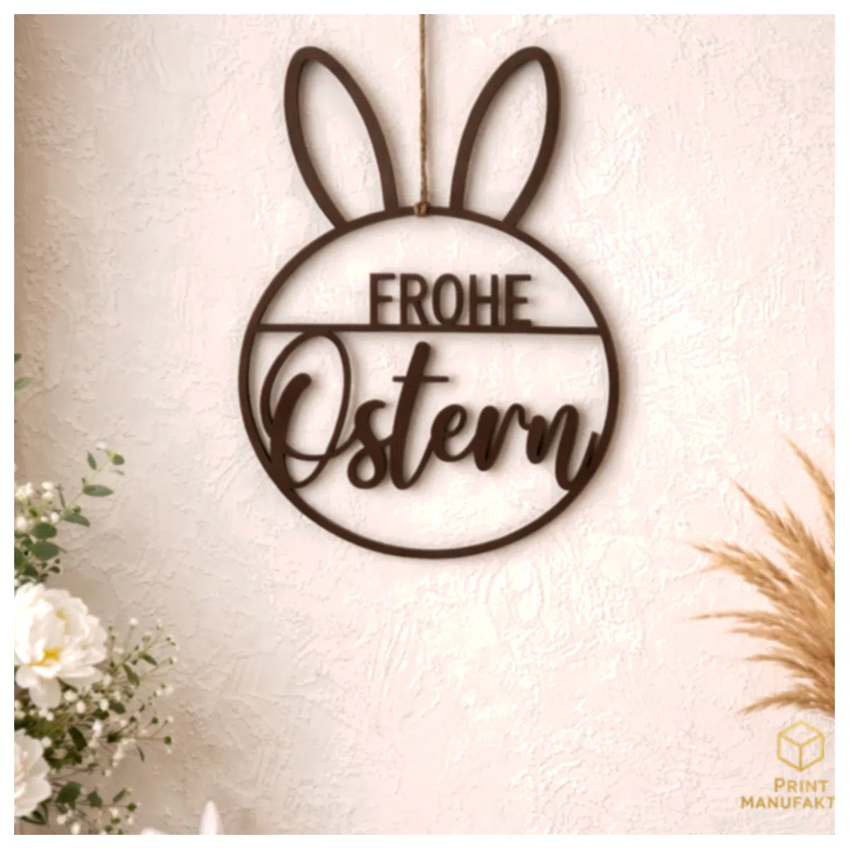 Easter Wreath with Ears Easter Decoration Festive Wreath Easter Bunny Accessory Easter Gift