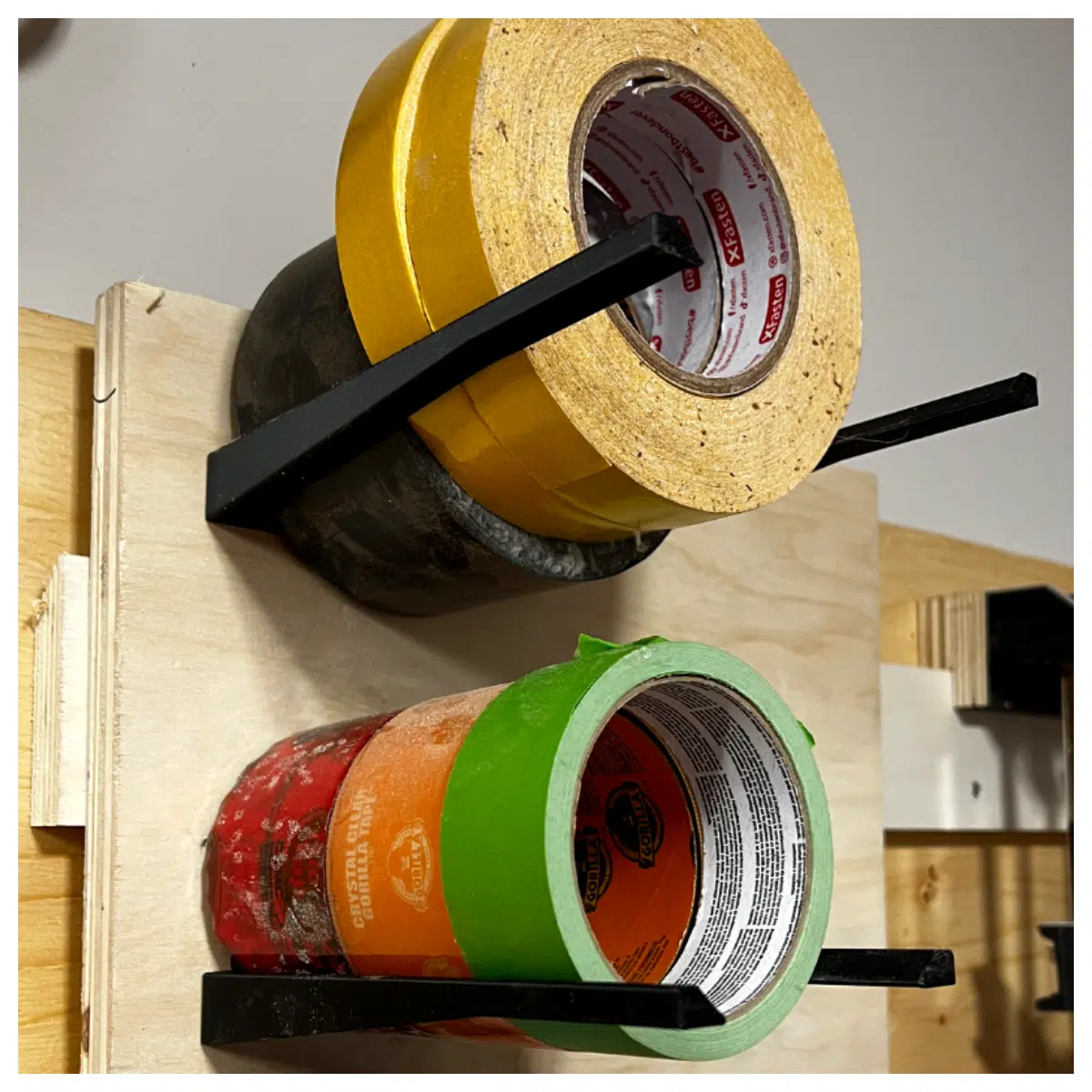 Tape Organizer Wall Mounted Shelf Adhesive Storage Desk Holder Creative Home Decor Tape Storage Solutions