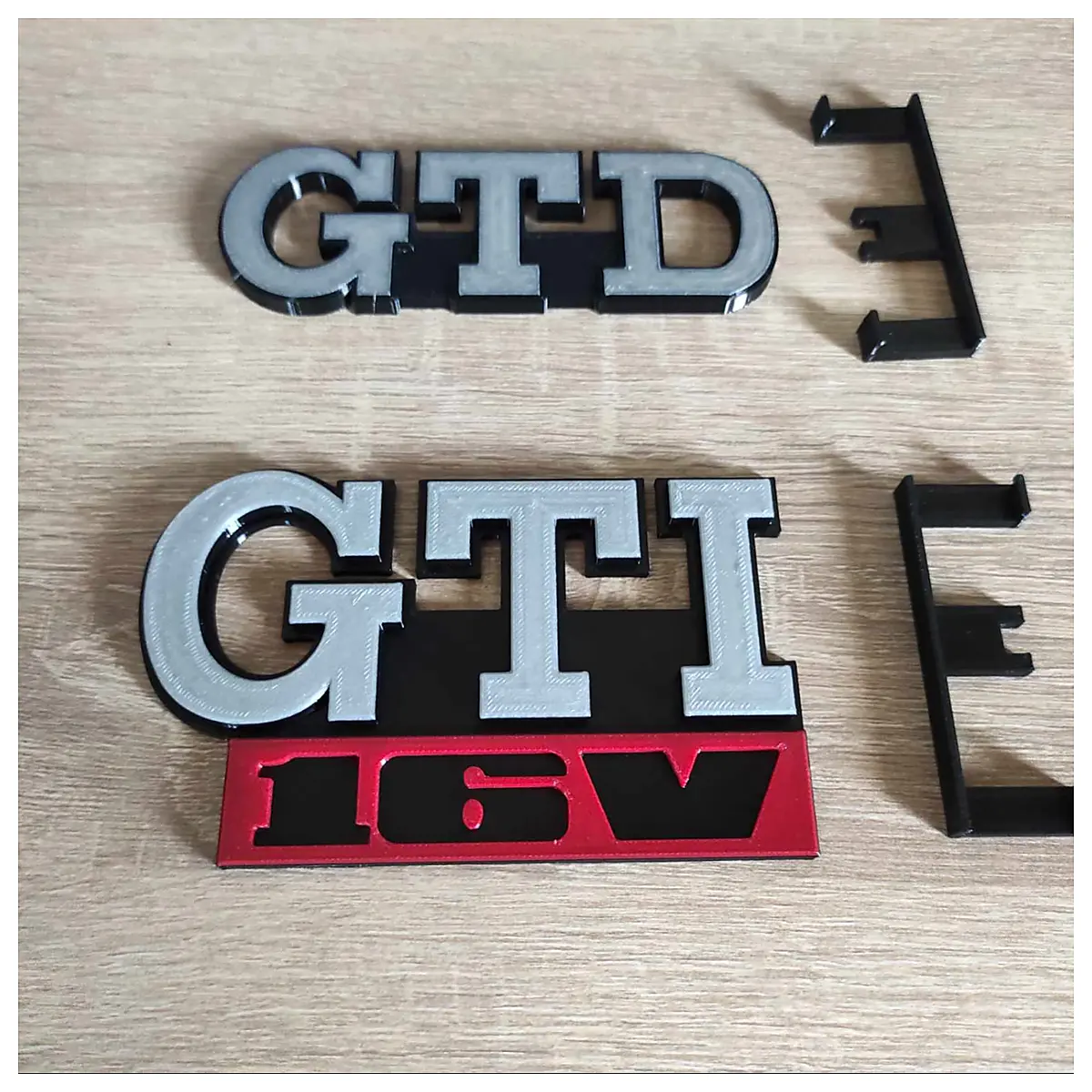 GTI 16V Emblem Badge with Stand Car Decoration Accessory Front Rear Car Stickers Award Prize Holder
