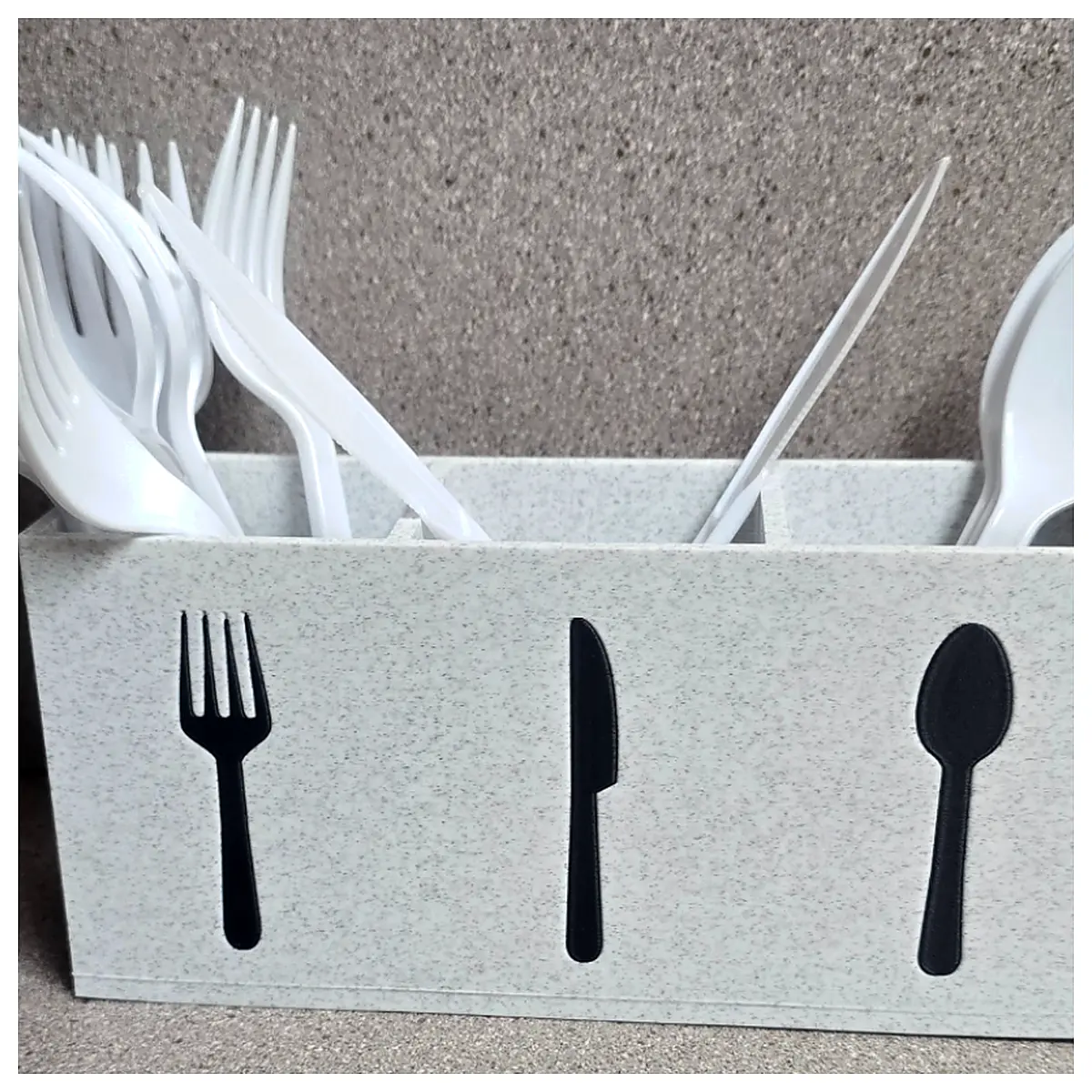 Cutlery Spoon Fork Storage Box Tabletop Organizer Kitchen Utensil Holder Multi Function Container