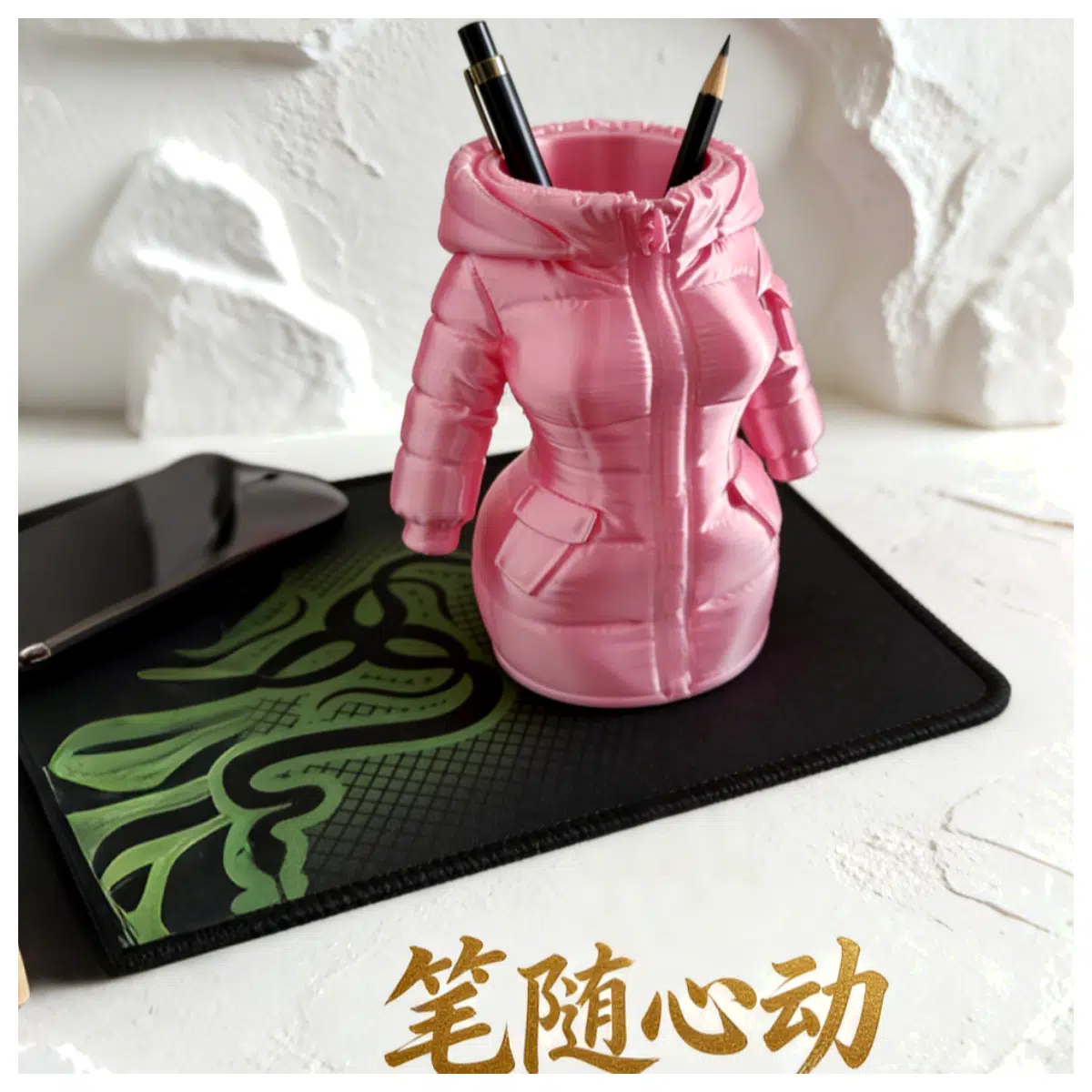 Curvy Pen Holder Girls Creative Writing Accessories Desk Decoration Office Supplies Multi Function Stand Pen Holder
