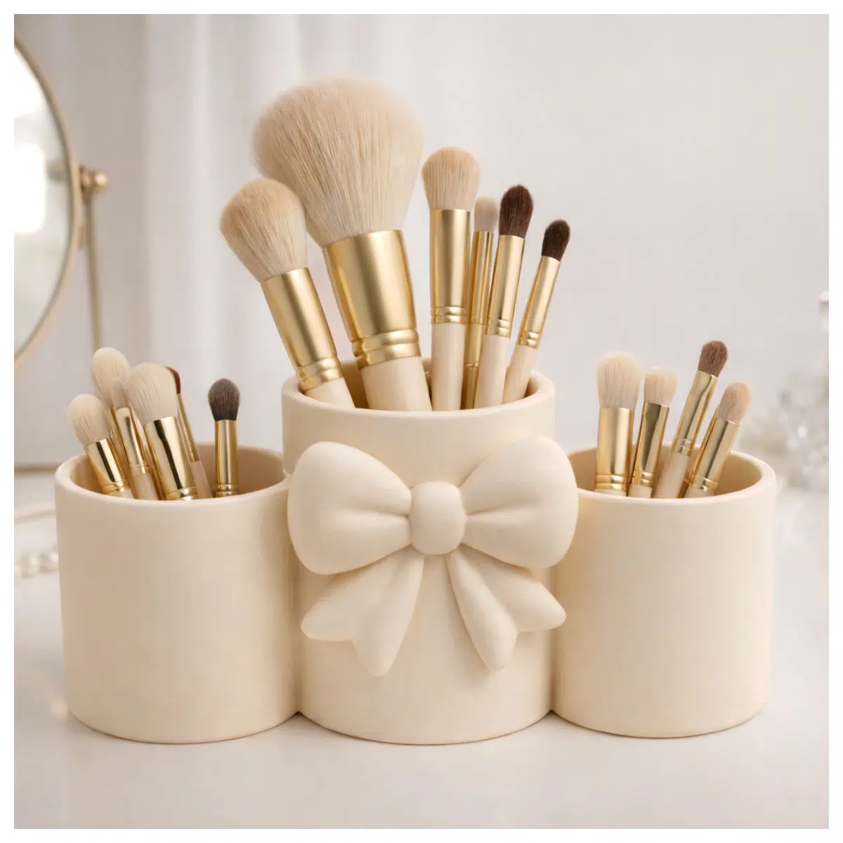 Elegant Bow Pen Holder Makeup Brush Organizer QCraft Desk Organizer Brush Storage Cosmetic Storage QCraft